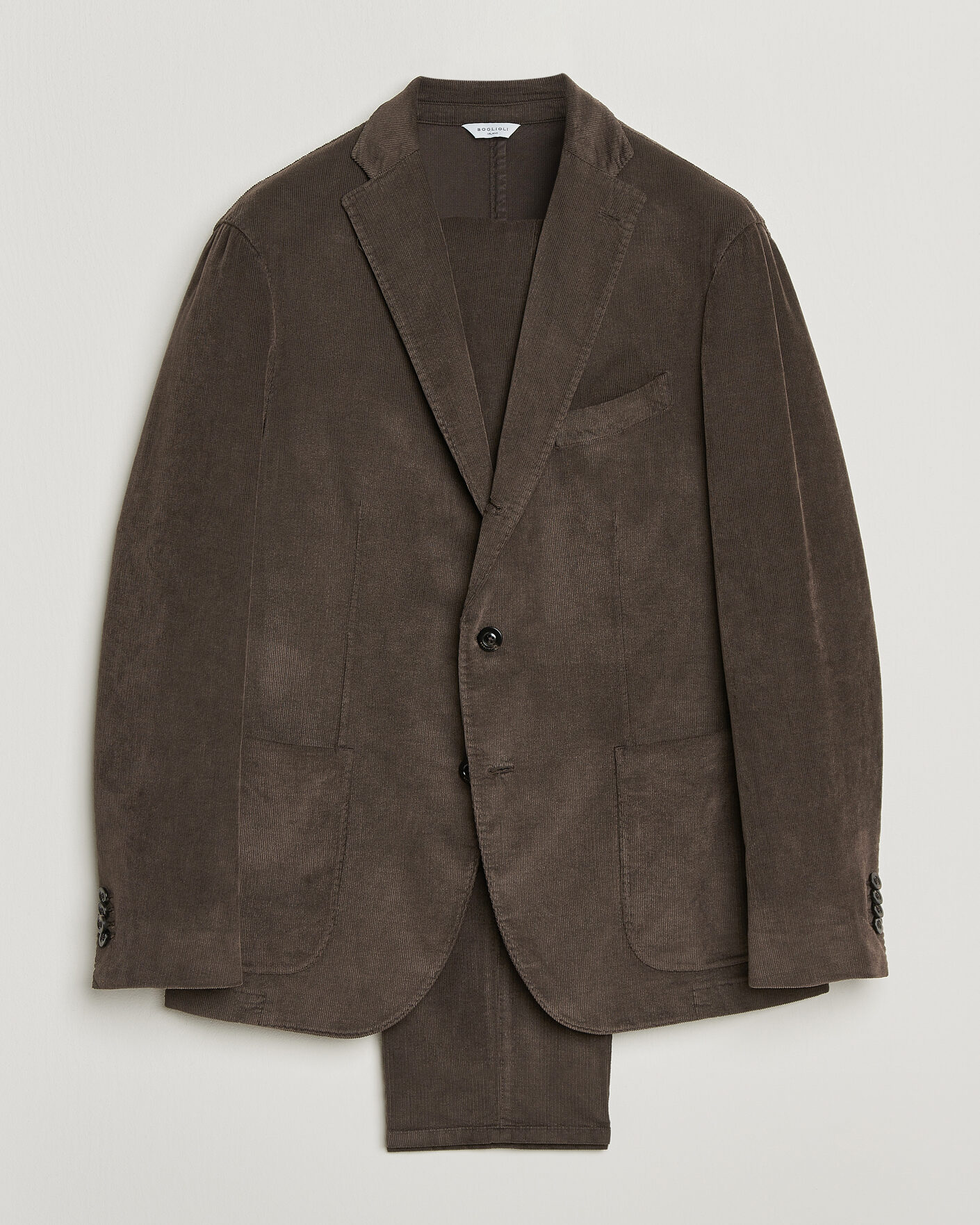 Men | Suits | Boglioli | K Jacket Baby Corduroy Suit Dark Brown