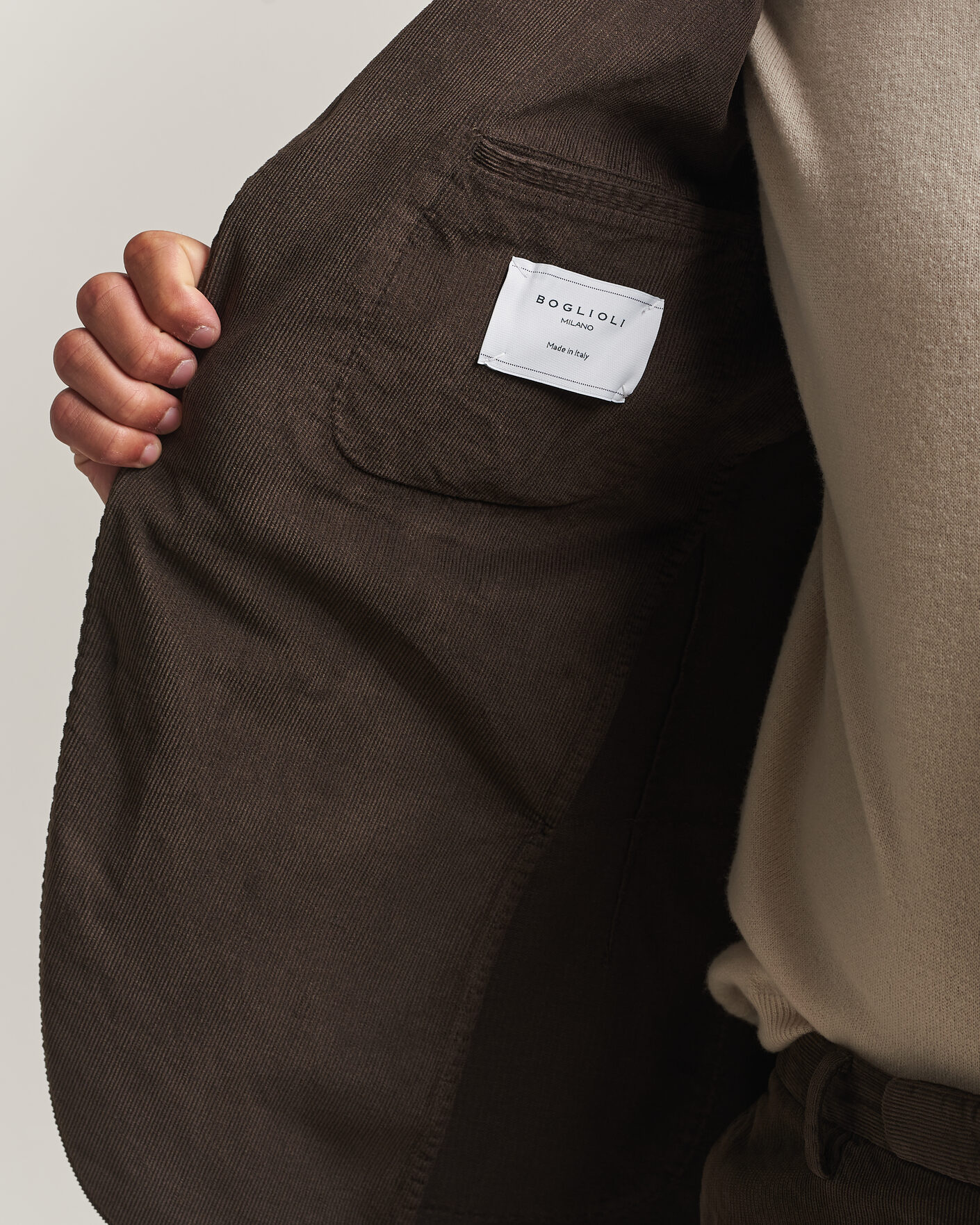 Men | Suits | Boglioli | K Jacket Baby Corduroy Suit Dark Brown