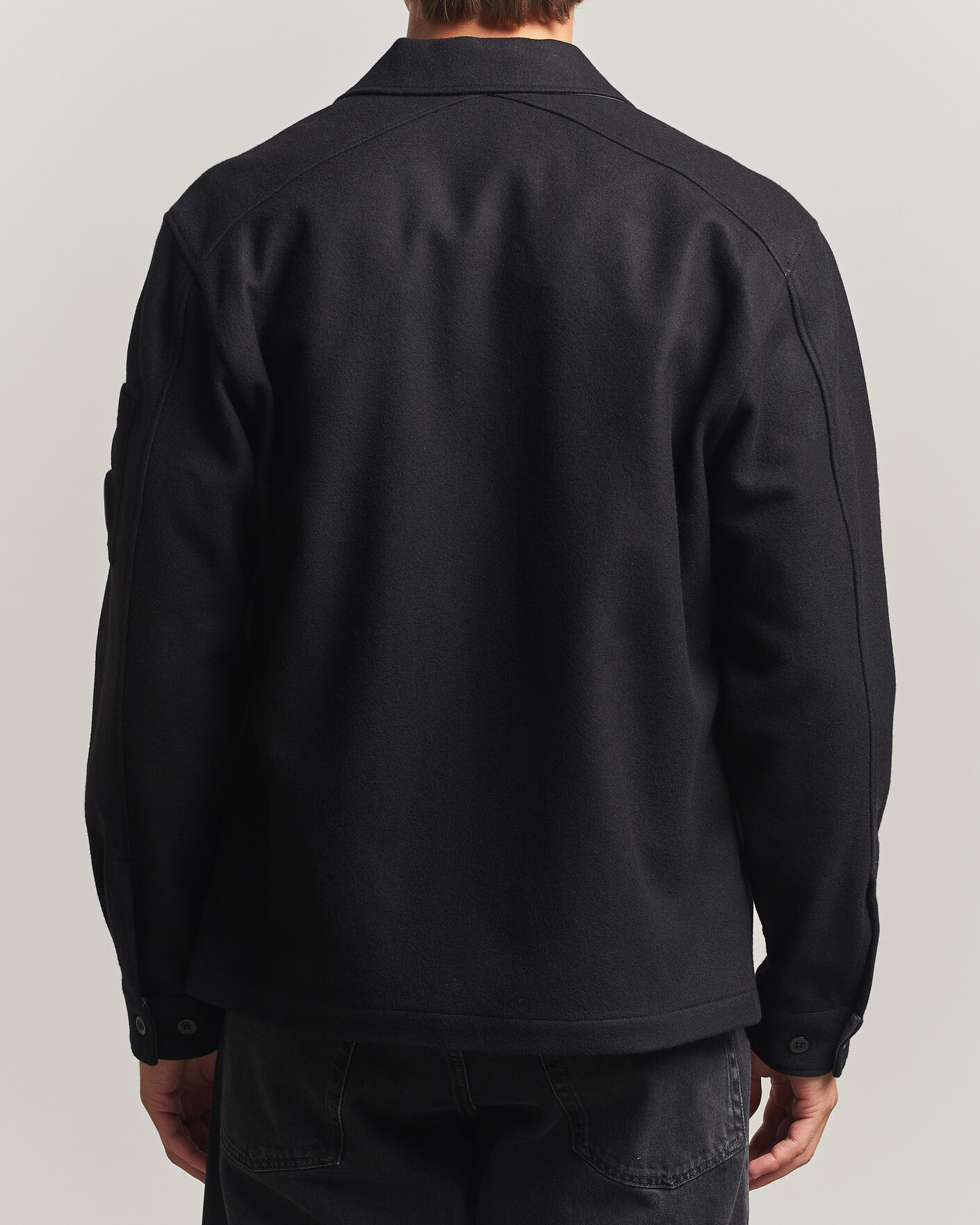 Men | Coats & Jackets | C.P. Company | Felted Wool Overshirt Black