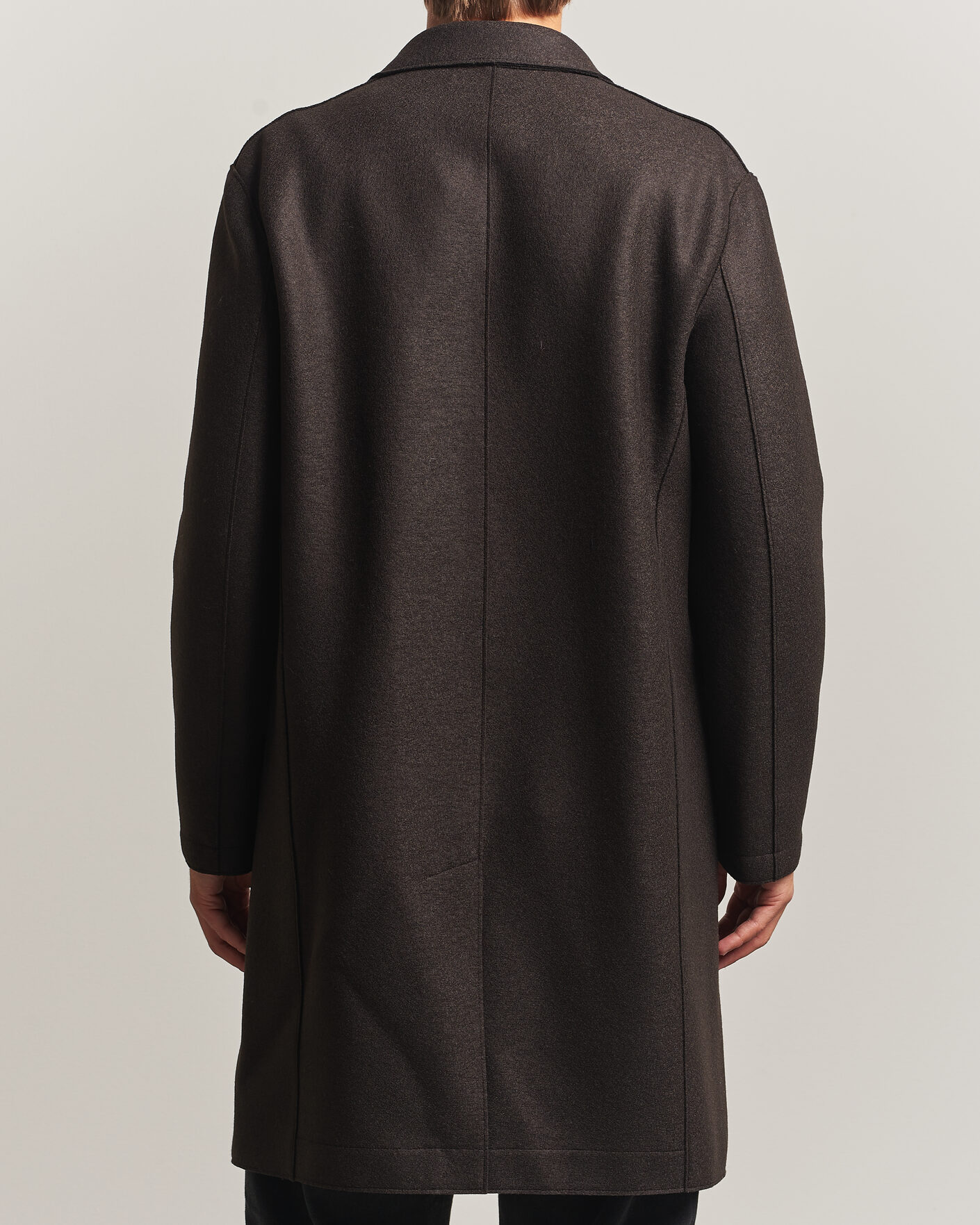 Men | Coats & Jackets | Harris Wharf London | Pressed Wool Mac Coat Dark Brown