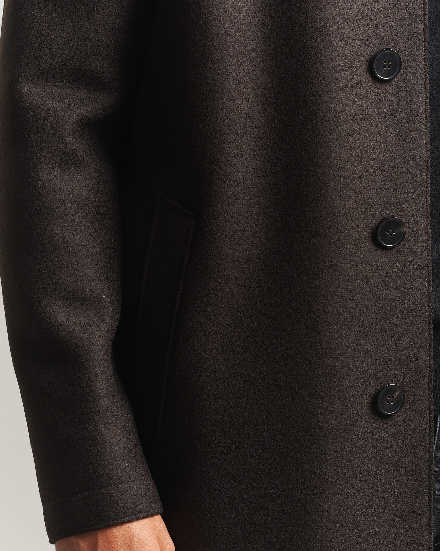 Men | Coats & Jackets | Harris Wharf London | Pressed Wool Mac Coat Dark Brown