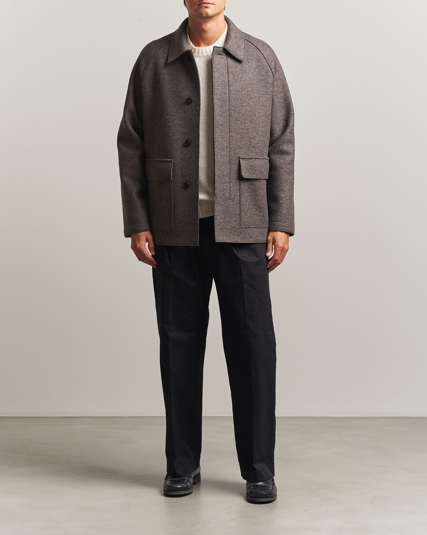 Men | Coats & Jackets | Harris Wharf London | Country Wool Jacket Brown/Grey