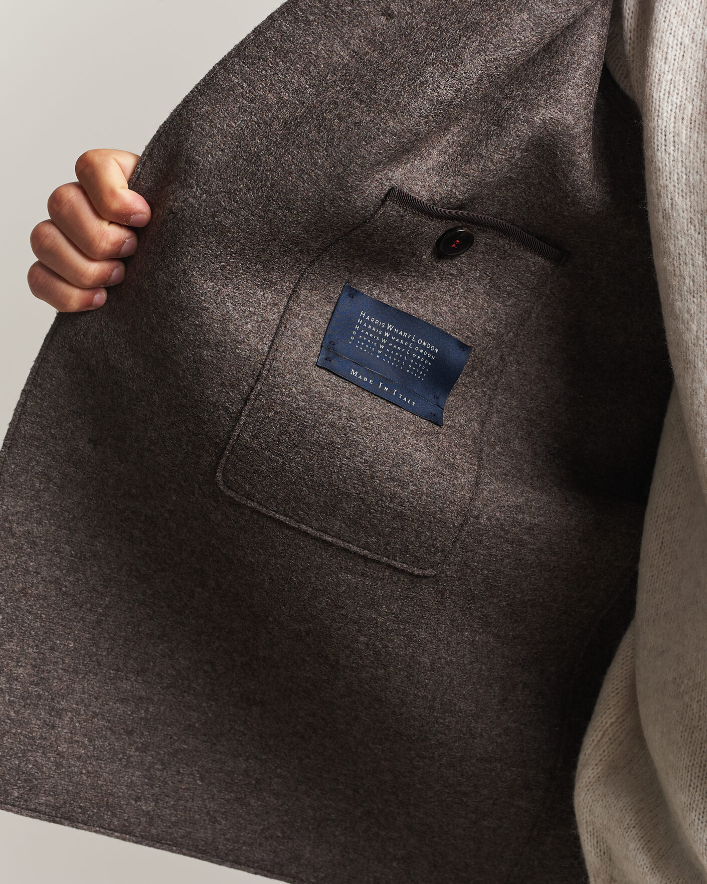 Men | Coats & Jackets | Harris Wharf London | Country Wool Jacket Brown/Grey