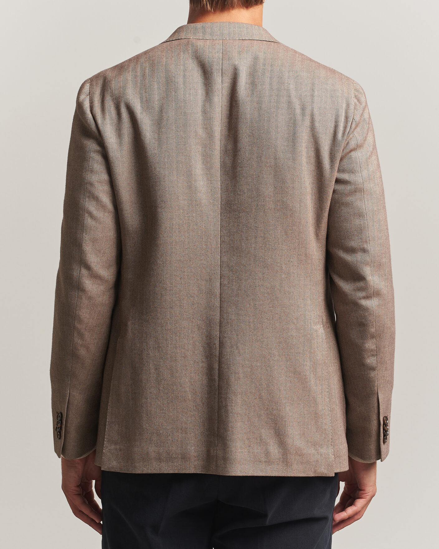 Men | Blazers | Caruso | Aida Herringbone Cotton Flannel Blazer Beige