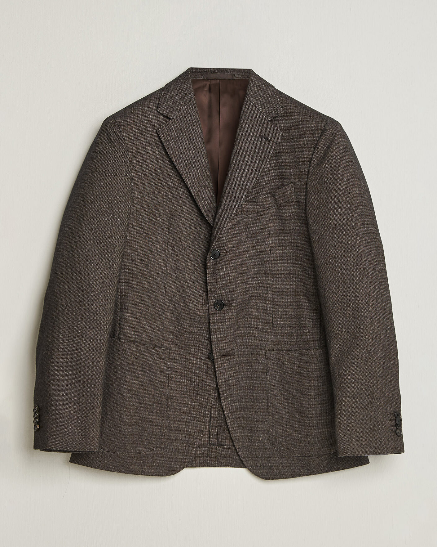 Men | Blazers | Caruso | Aida Brushed Cotton Blazer Dark Brown