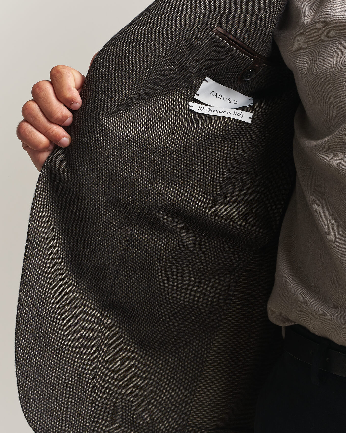 Men | Blazers | Caruso | Aida Brushed Cotton Blazer Dark Brown