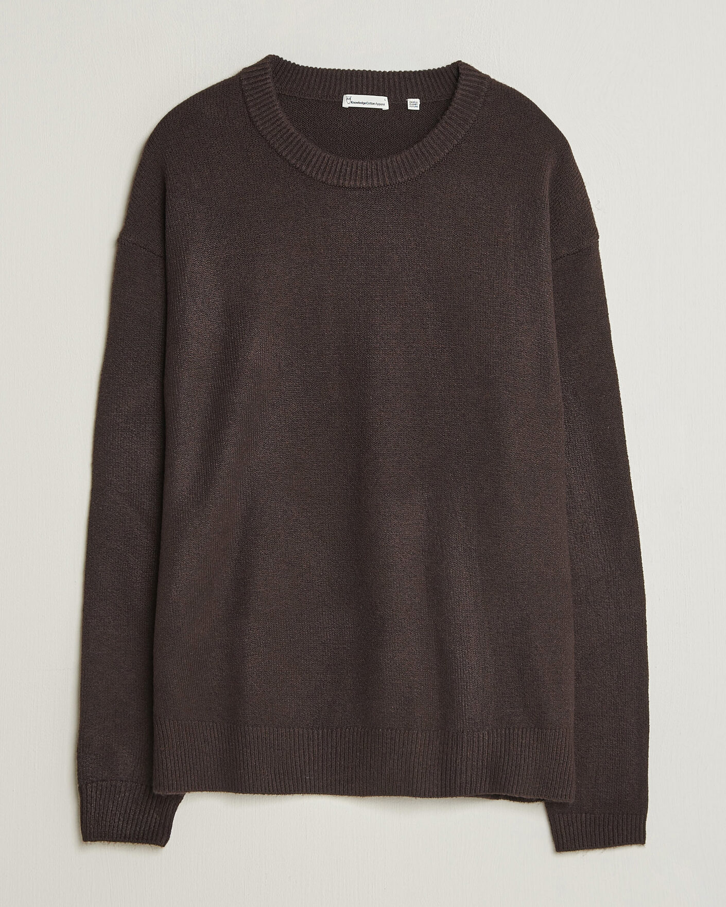 Men | Sweaters & Knitwear | KnowledgeCotton Apparel | Knitted Crewneck Chocolate Tort