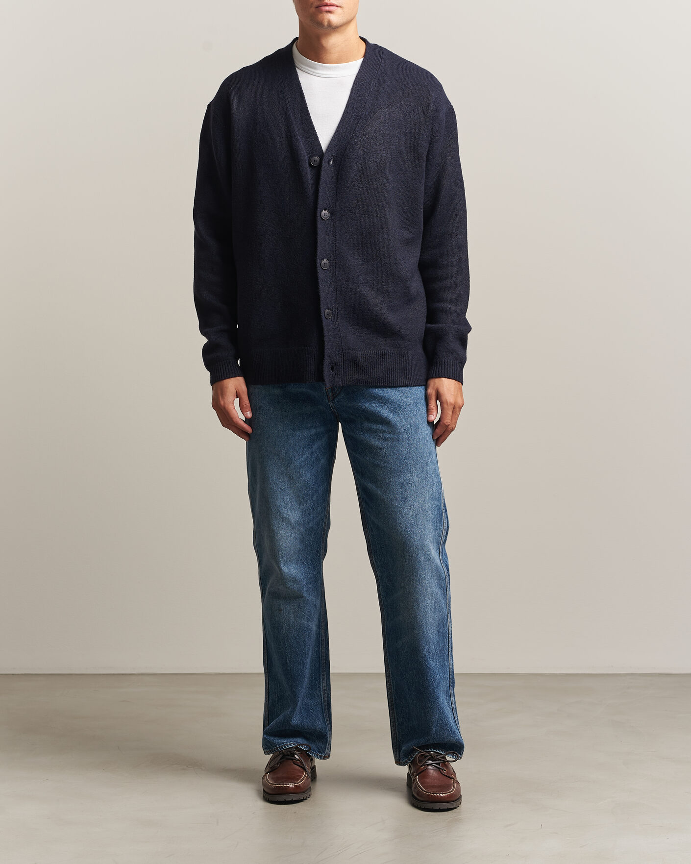 Men | Sweaters & Knitwear | KnowledgeCotton Apparel | Knitted Cardigan Night Sky