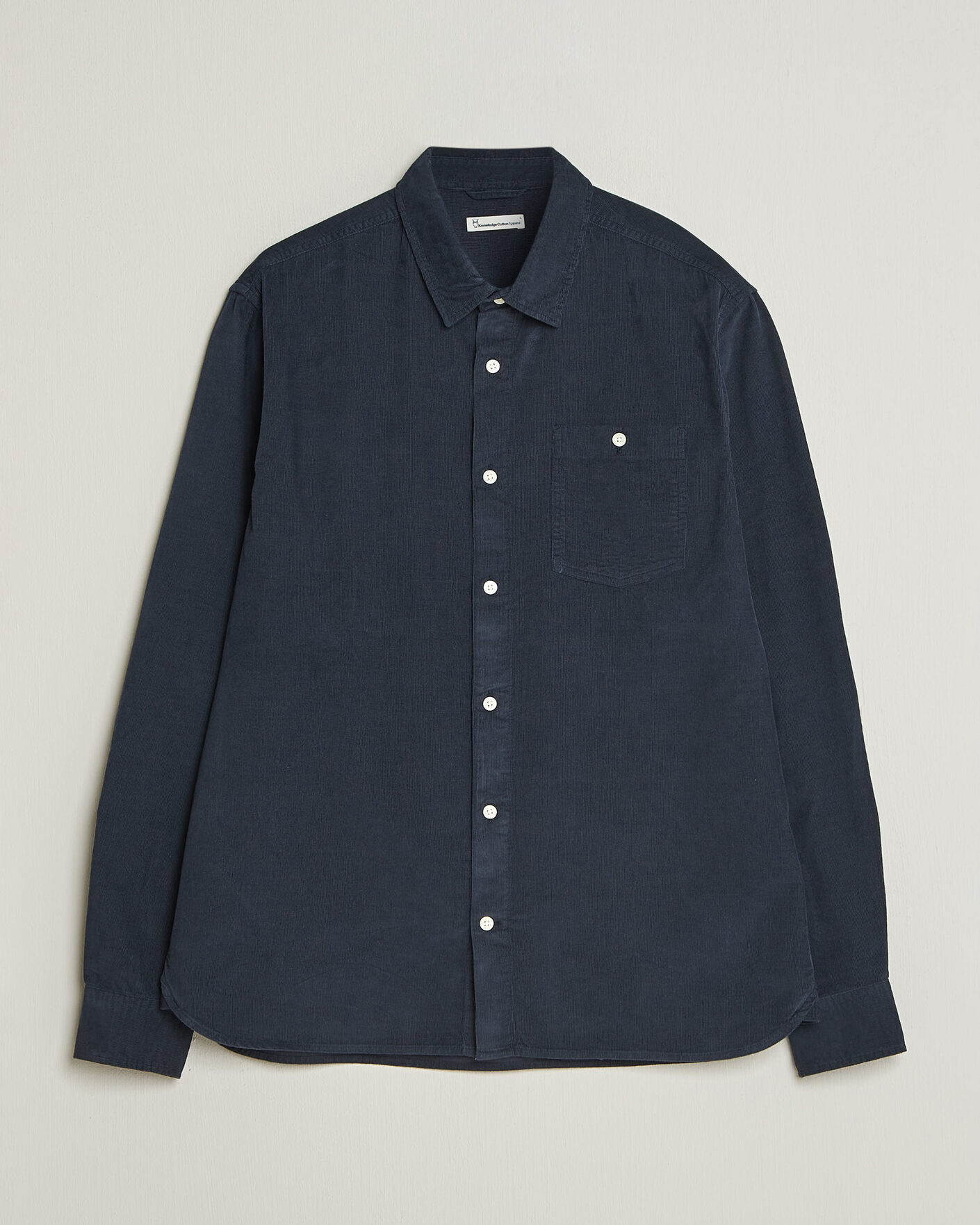 Men | Shirts | KnowledgeCotton Apparel | Regular Fit Cord Shirt Night Sky