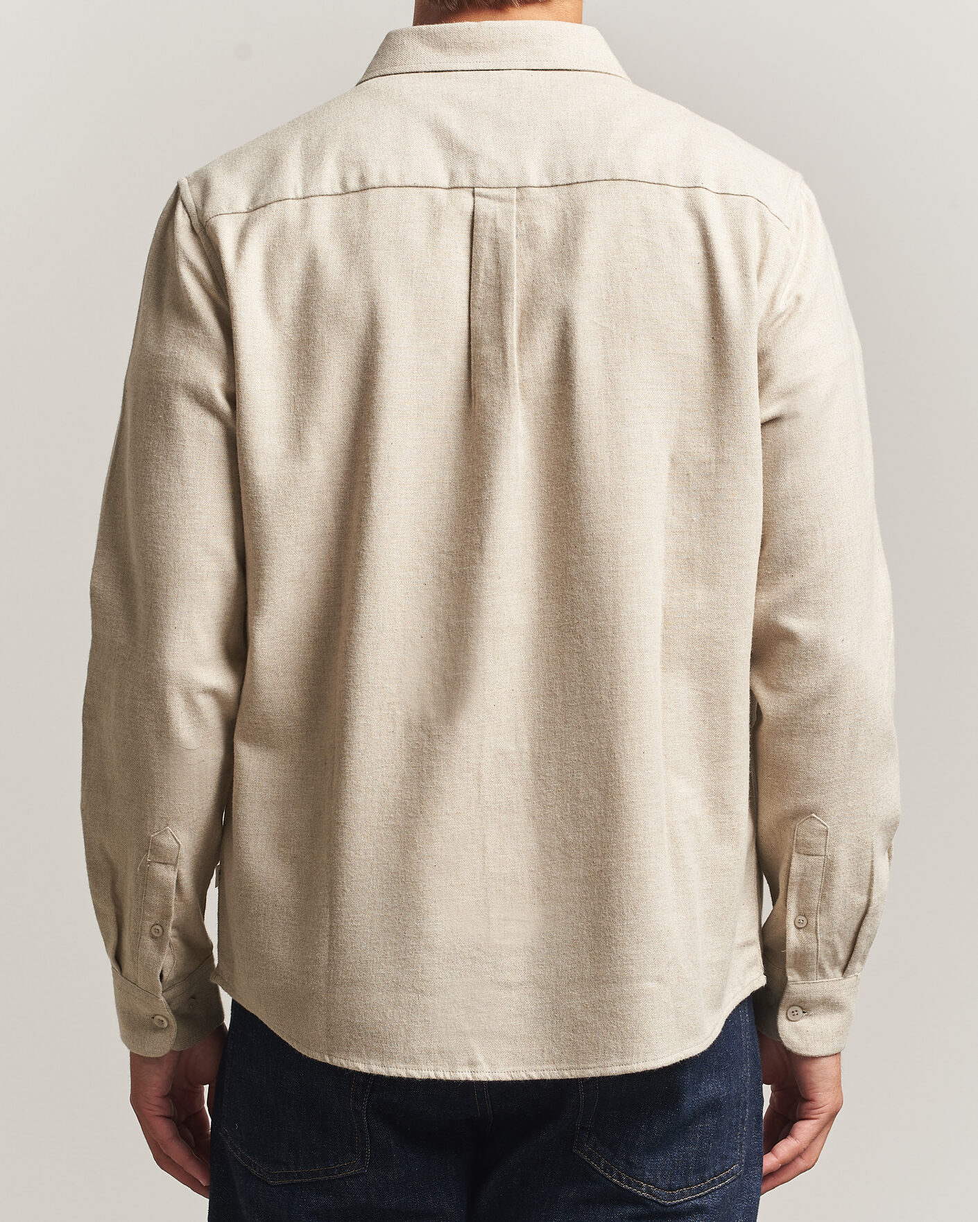 Men | Shirts | KnowledgeCotton Apparel | Regular Fit Melange Flannel Shirt Feather Grey