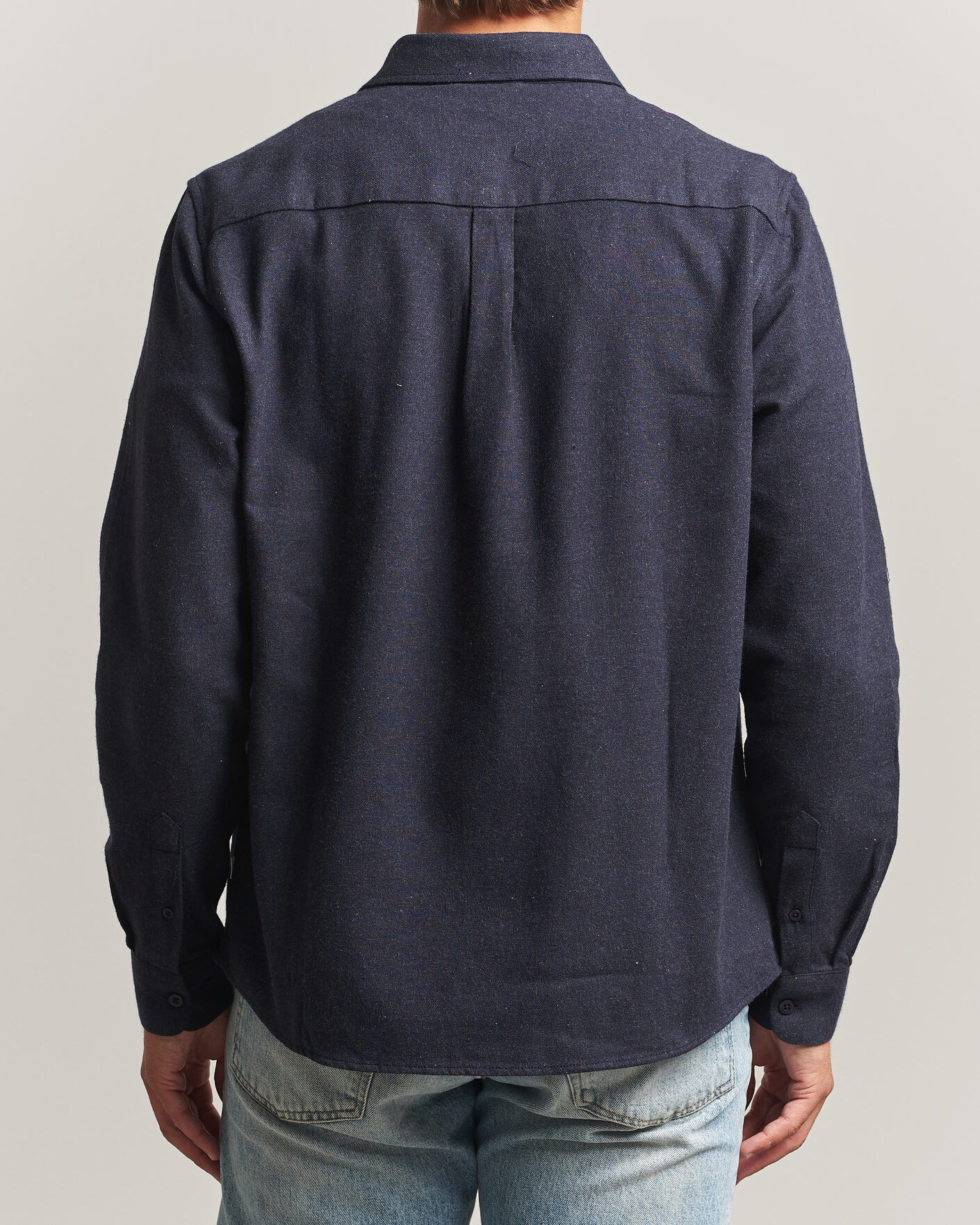 Men | Shirts | KnowledgeCotton Apparel | Regular Fit Melange Flannel Shirt Navy