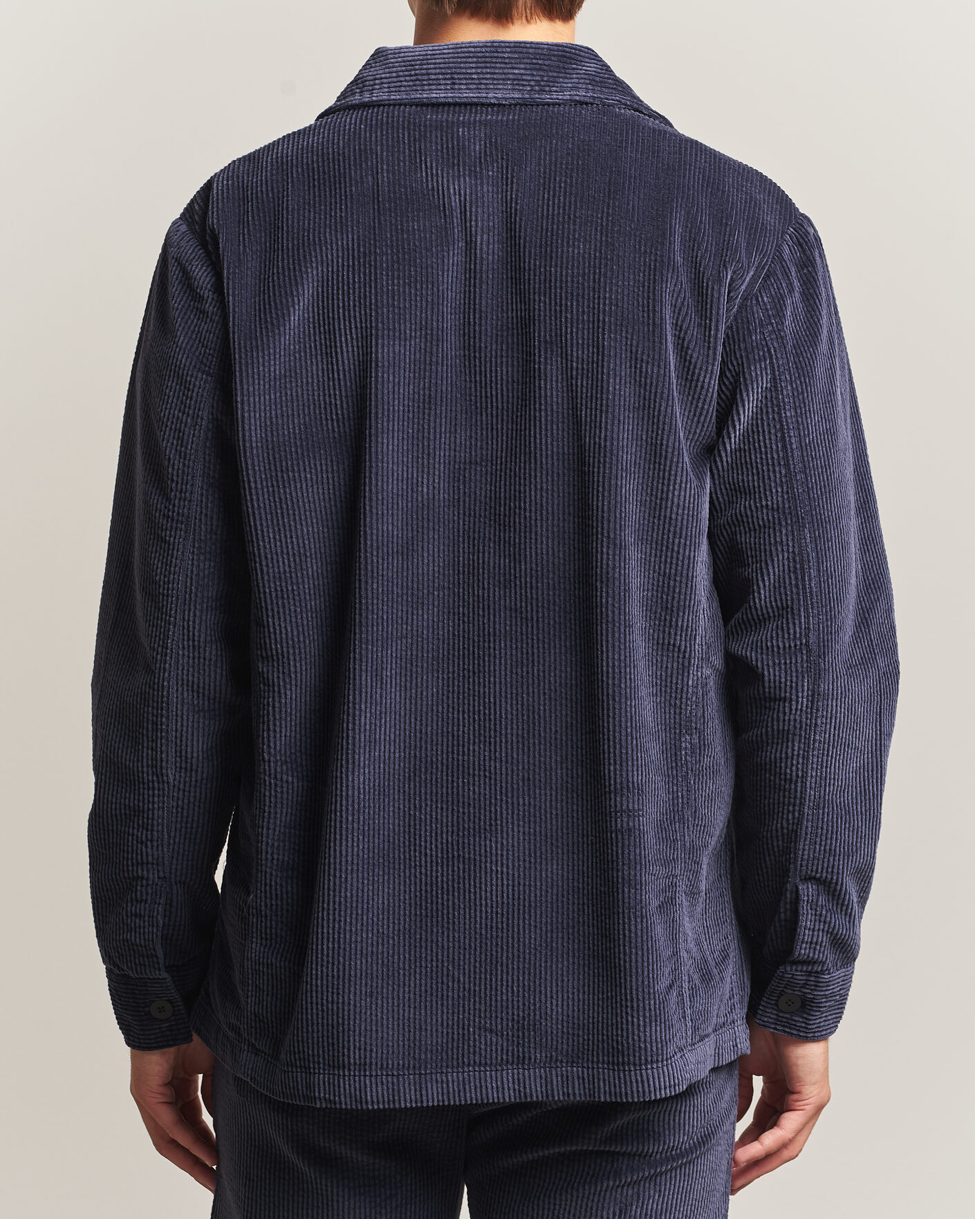 Men | Shirts | KnowledgeCotton Apparel | Cotton Corduroy Overshirt Night Sky