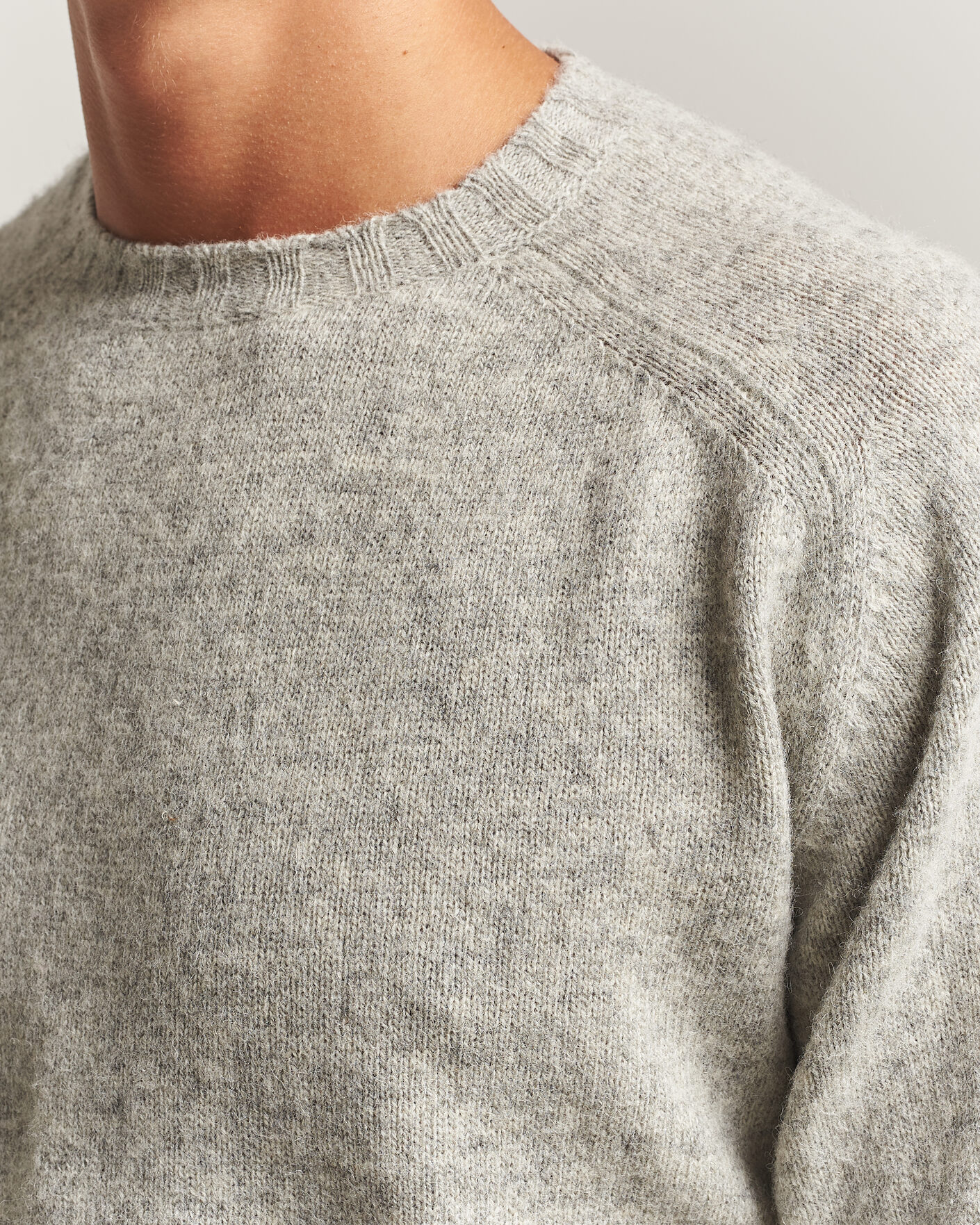 Men | Sweaters & Knitwear | Morgano | Brushed Wool Crewneck Grey