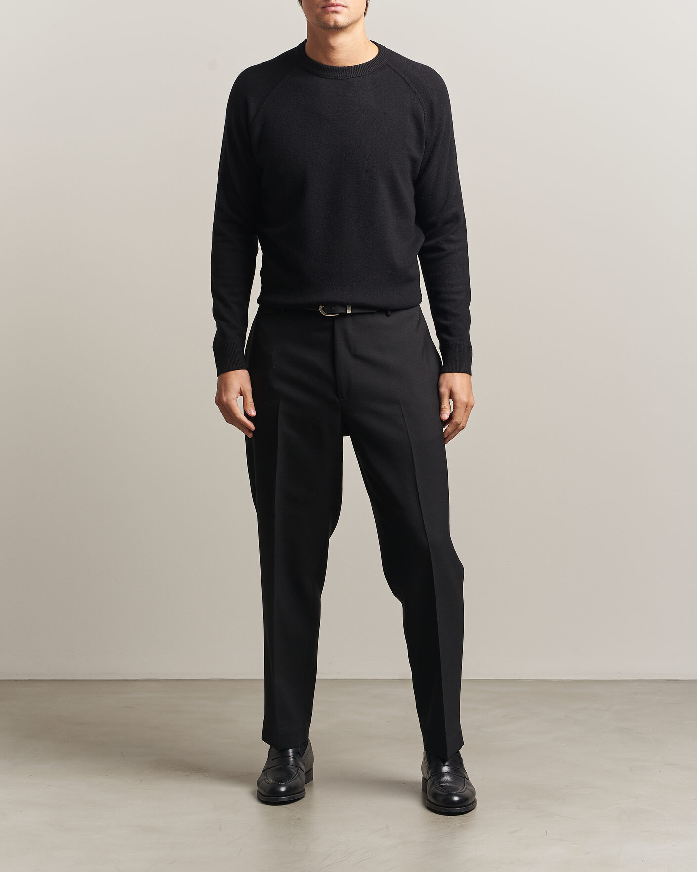Men | Sweaters & Knitwear | Morgano | Wool/Cashmere Raglan Crew Black