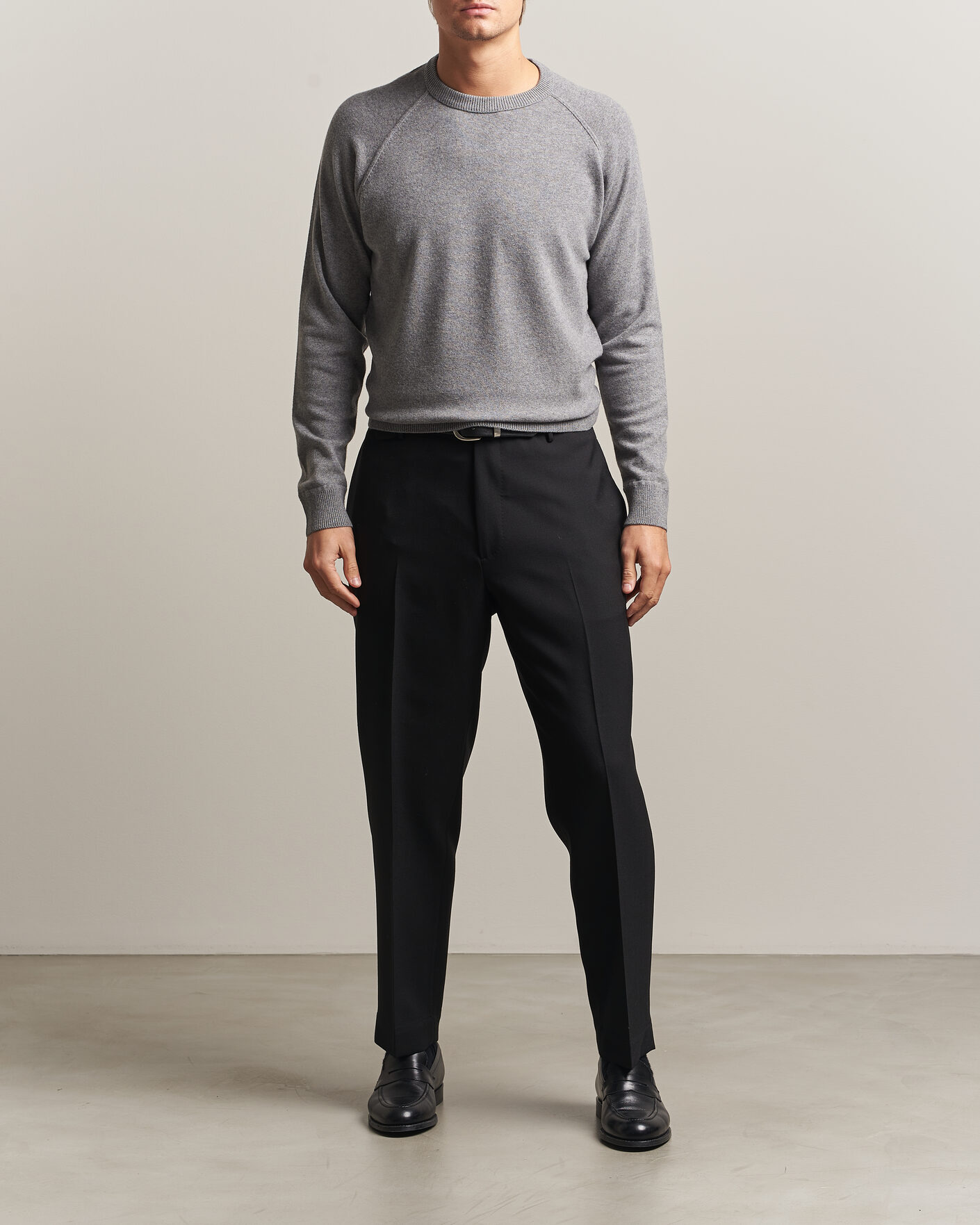 Men | Sweaters & Knitwear | Morgano | Wool/Cashmere Raglan Crew Grey