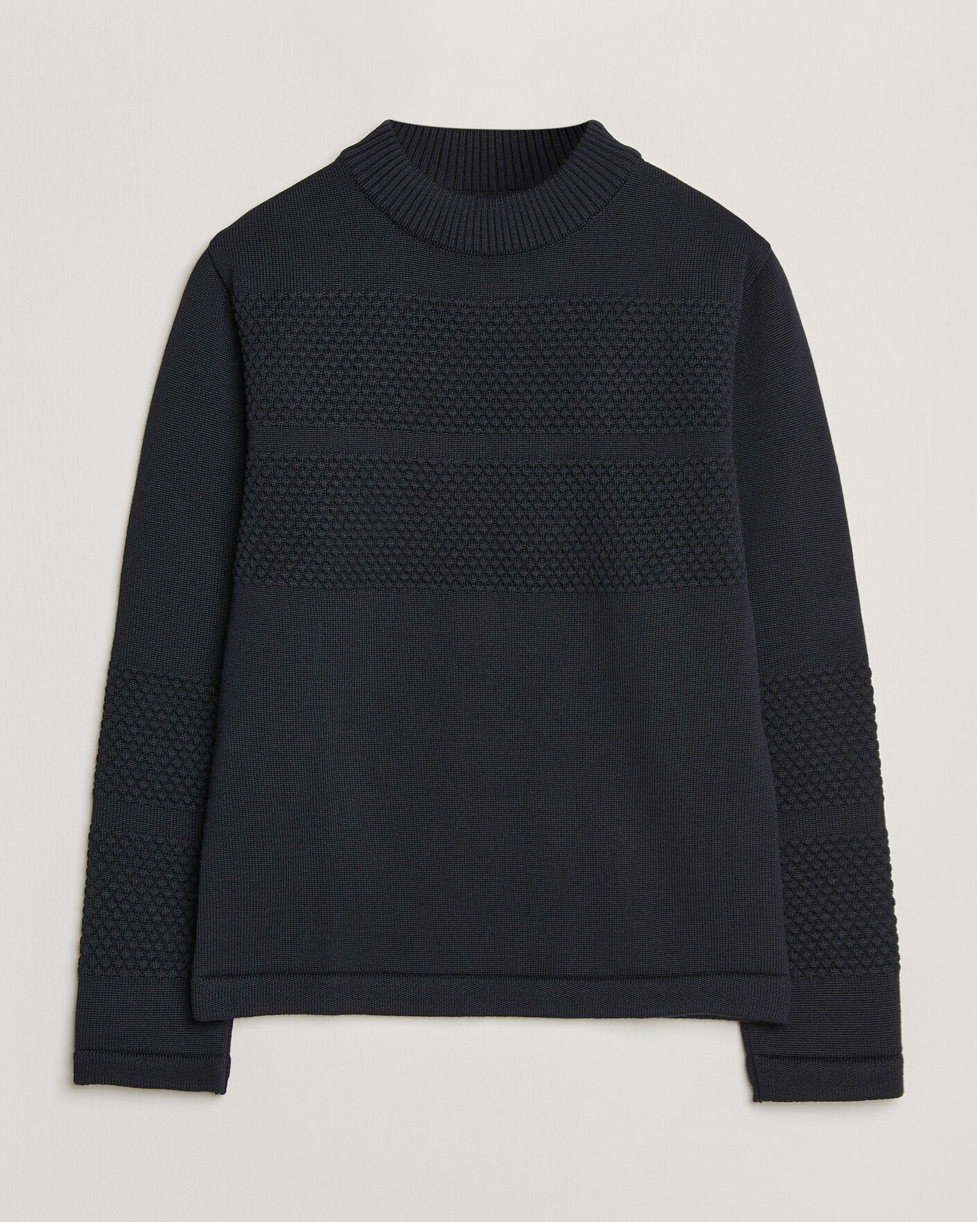 Men | Sweaters & Knitwear | S.N.S. Herning | Fisherman Mock Neck Navy Blue