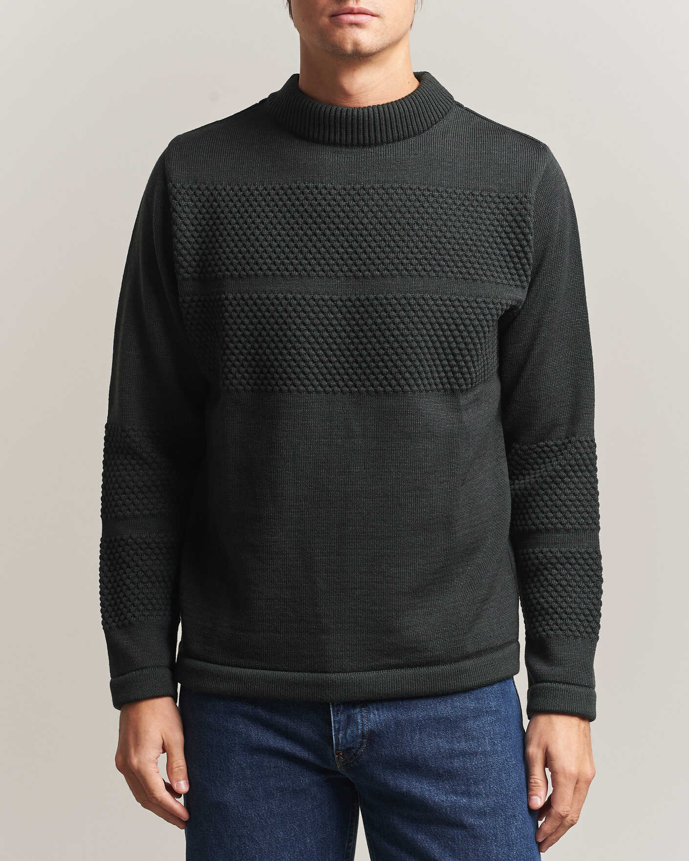 Men | Sweaters & Knitwear | S.N.S. Herning | Fisherman Mock Neck Terrain Green