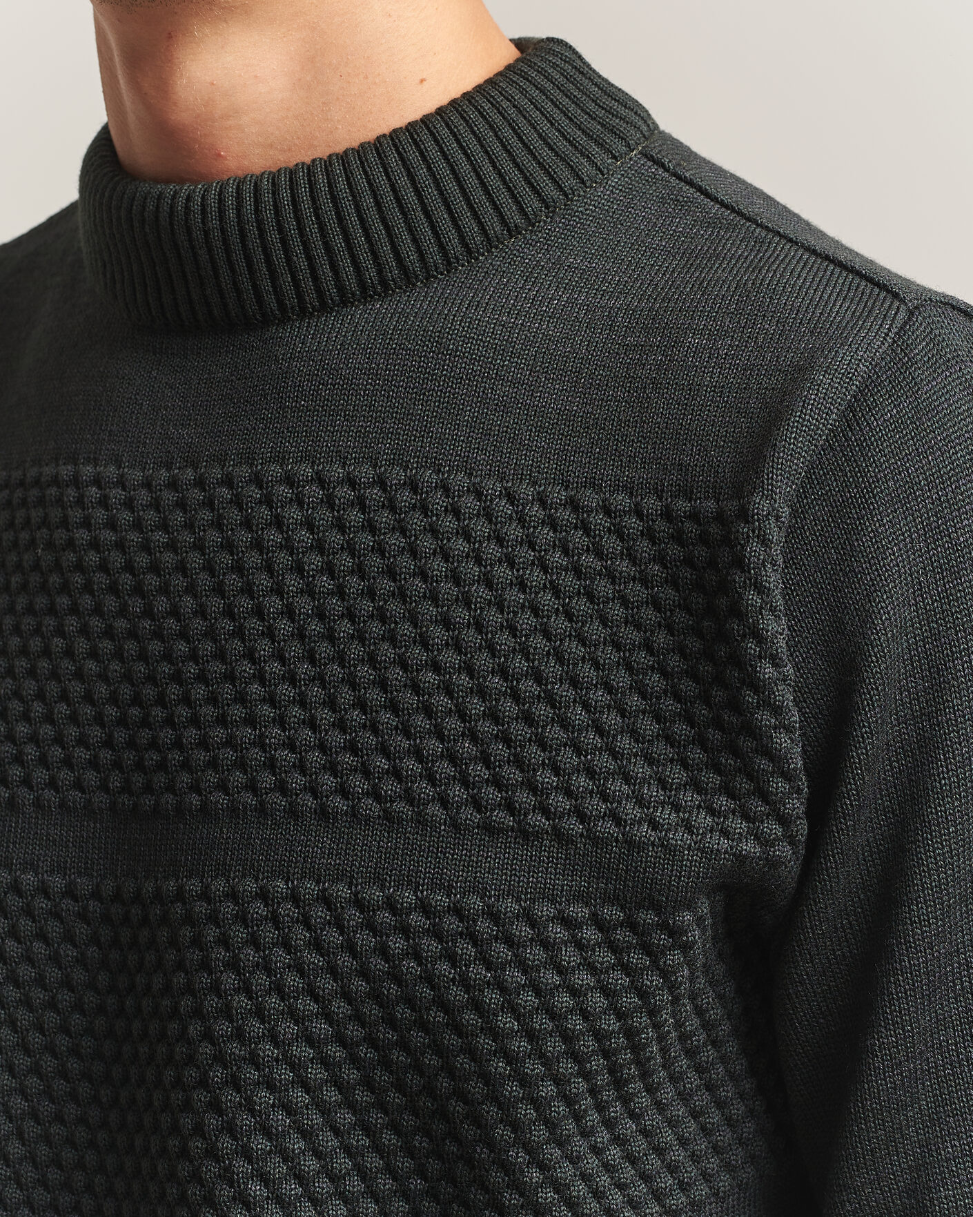 Men | Sweaters & Knitwear | S.N.S. Herning | Fisherman Mock Neck Terrain Green