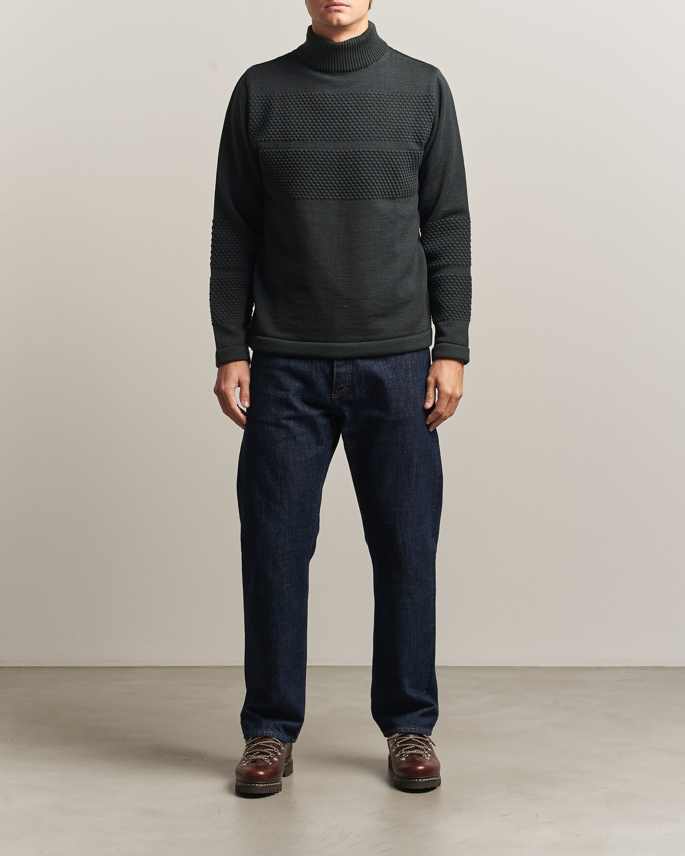 Men | Sweaters & Knitwear | S.N.S. Herning | Fisherman High Neck Terrain Green