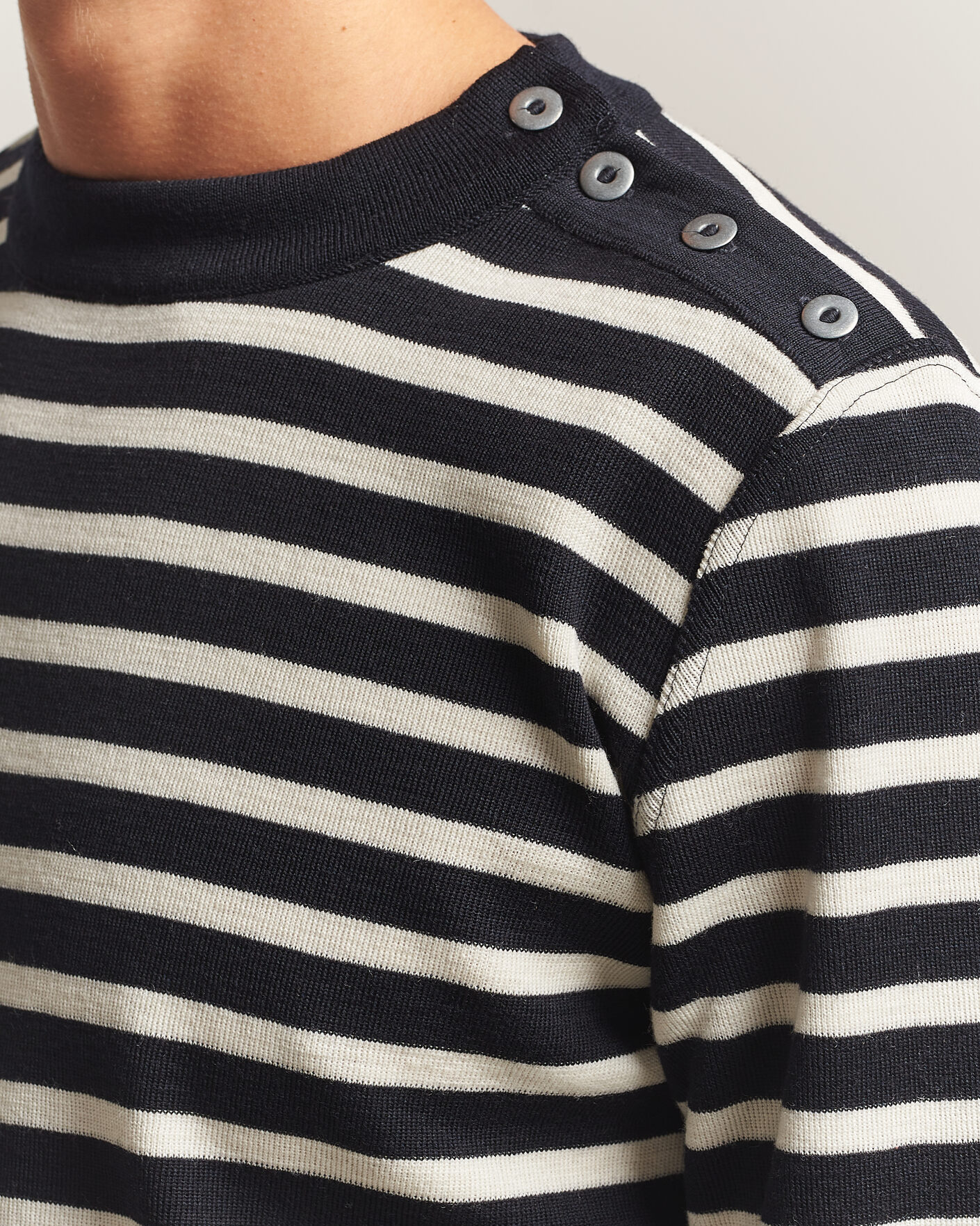 Men | Sweaters & Knitwear | S.N.S. Herning | Naval Crew Neck Navy/White