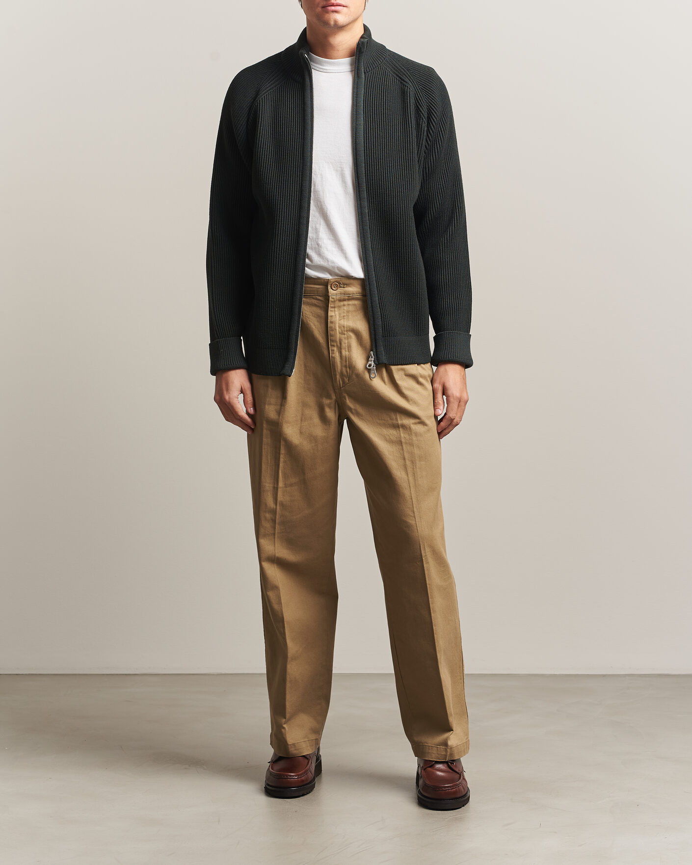 Men | Sweaters & Knitwear | S.N.S. Herning | Render Full Zip Terrain Green