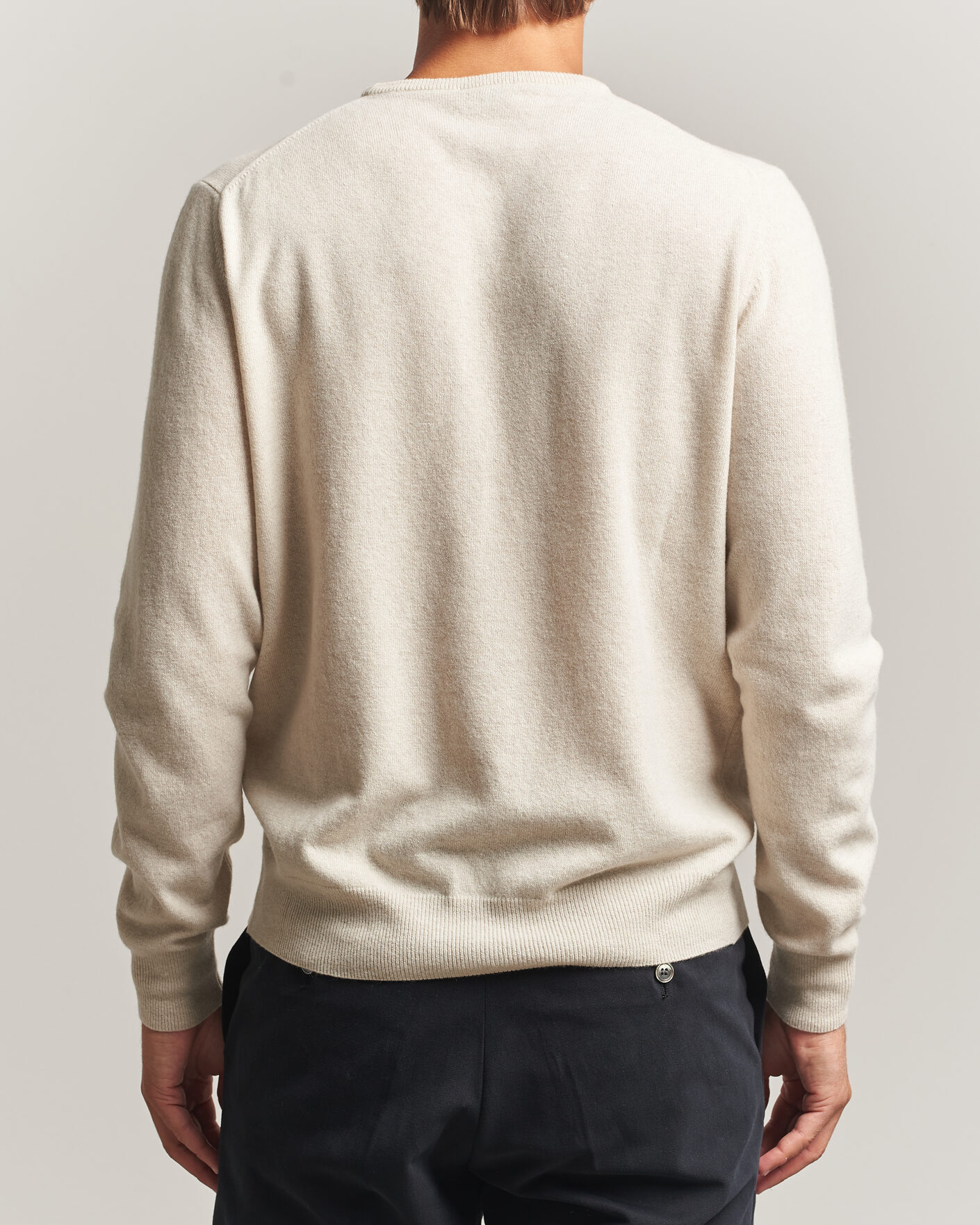 Men | Sweaters & Knitwear | Morgano | Wool/Cashmere Crewneck Beige