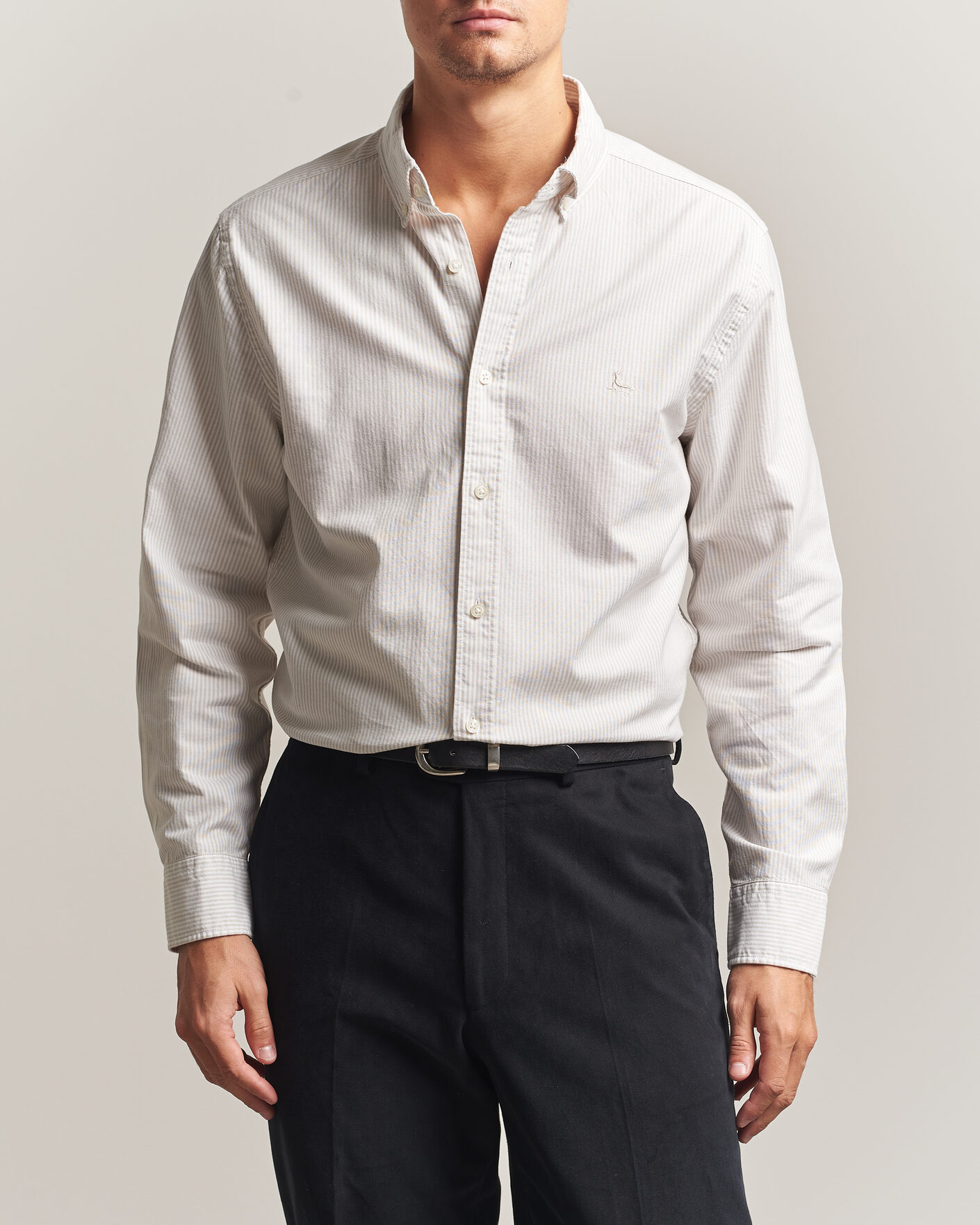 Men | Shirts | Charles Tyrwhitt | Button Down Stretch Oxford Shirt Stone