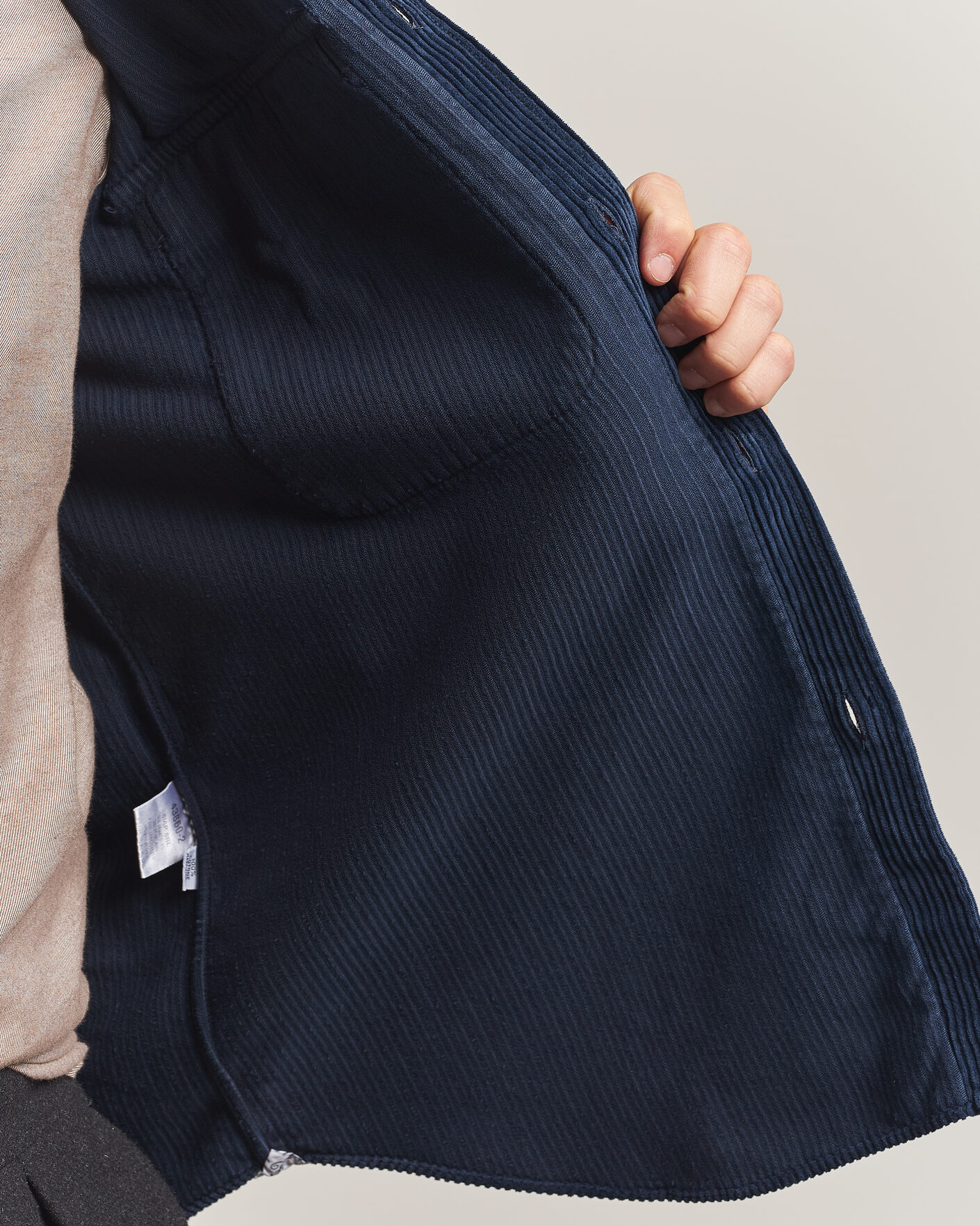 Men | Shirts | Finamore Napoli | Garment Dyed Corduroy Overshirt Navy
