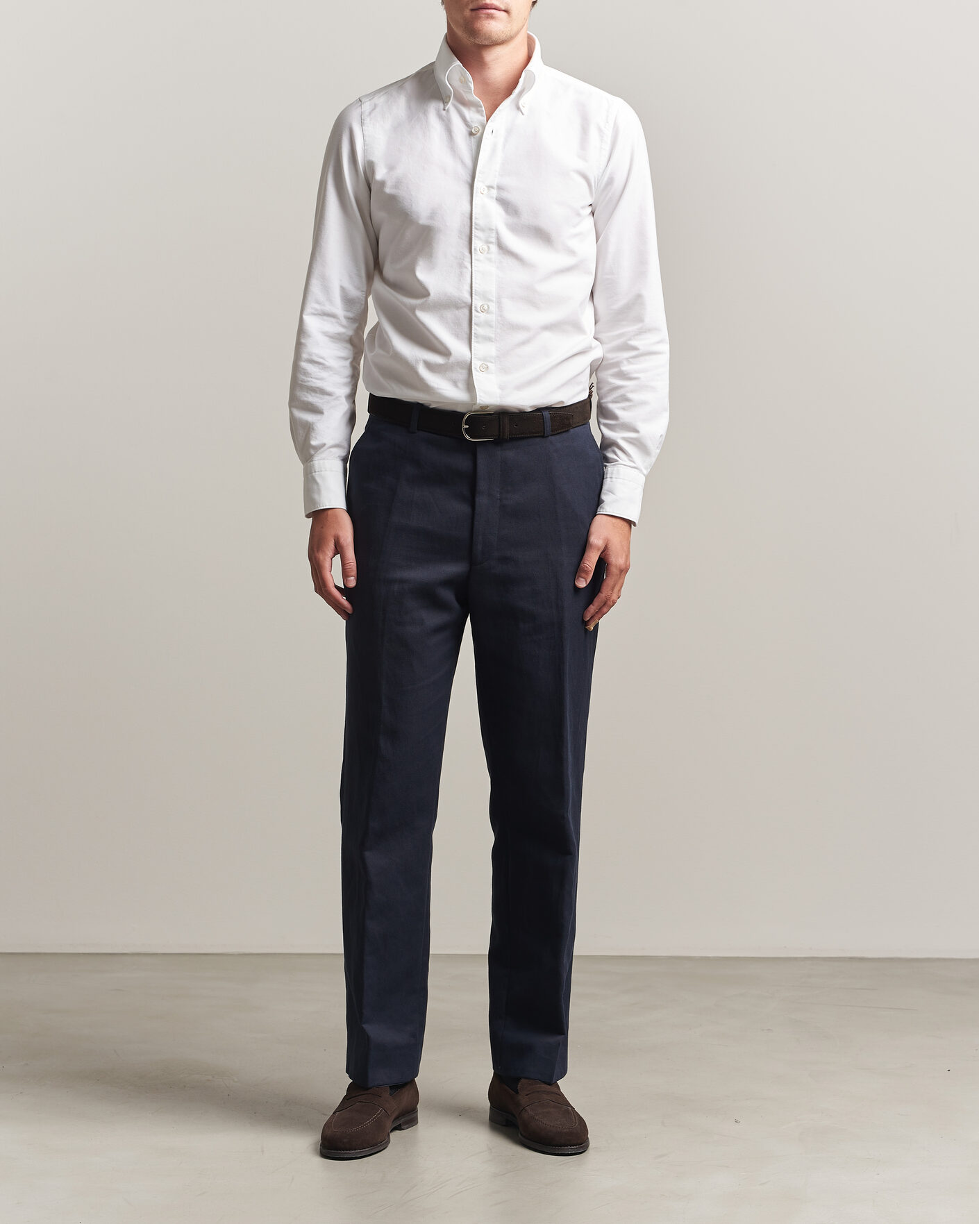 Men | Shirts | Finamore Napoli | Gaeta Oxford Button Down Shirt White