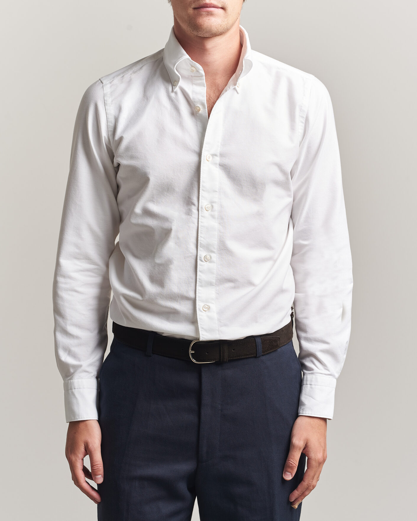 Men | Shirts | Finamore Napoli | Gaeta Oxford Button Down Shirt White