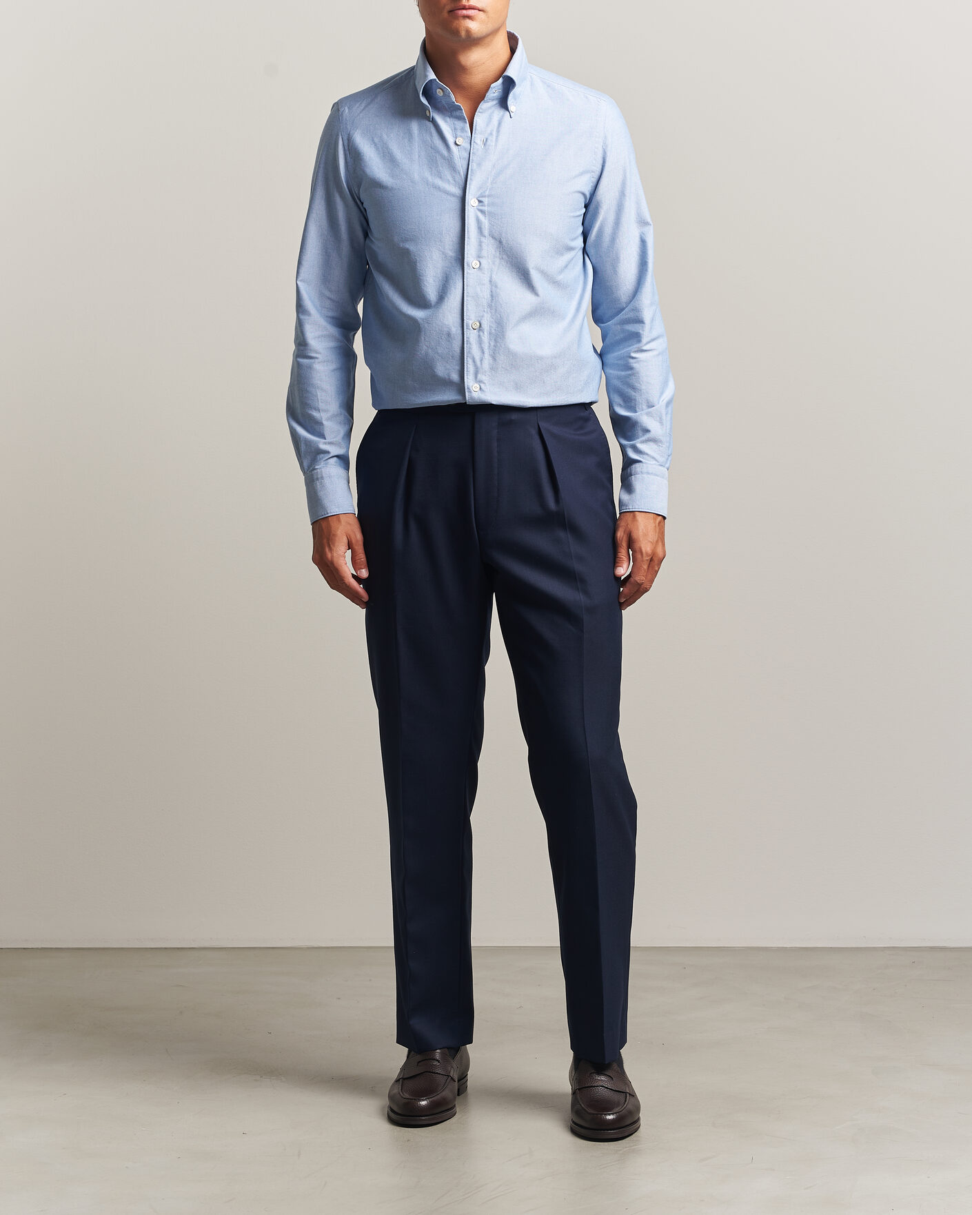 Men | Shirts | Finamore Napoli | Gaeta Oxford Button Down Shirt Light Blue