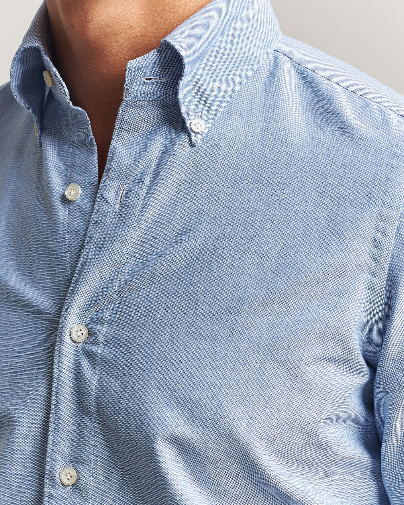 Men | Shirts | Finamore Napoli | Gaeta Oxford Button Down Shirt Light Blue