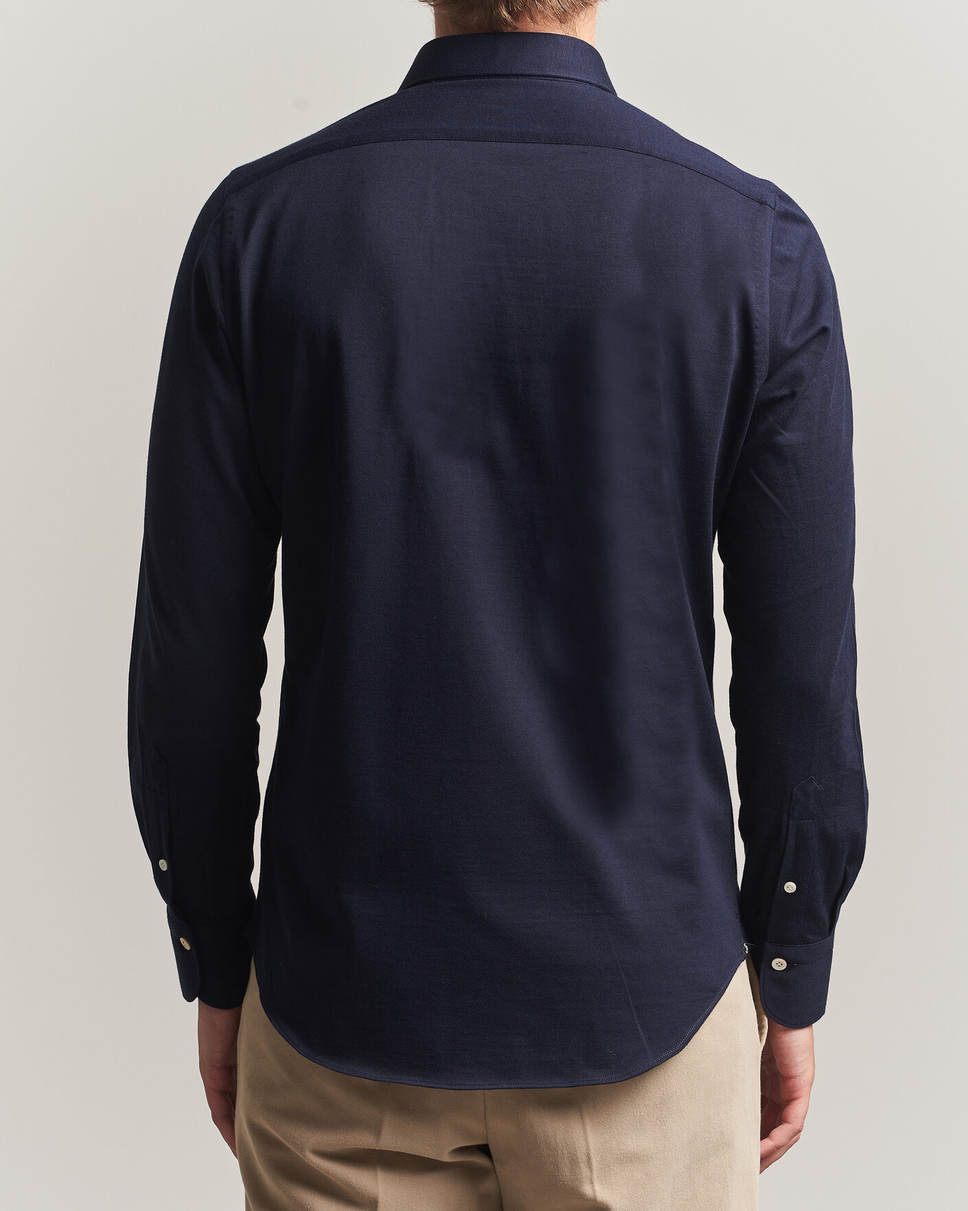 Men | Shirts | Finamore Napoli | Cotton/Cashmere Jersey Shirt Navy