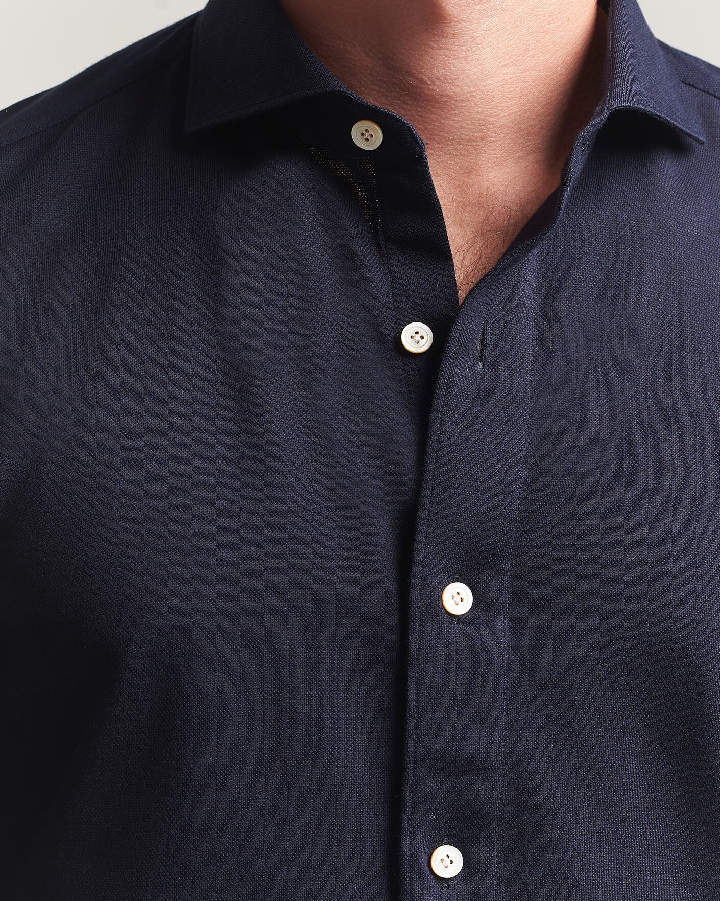 Men | Shirts | Finamore Napoli | Cotton/Cashmere Jersey Shirt Navy