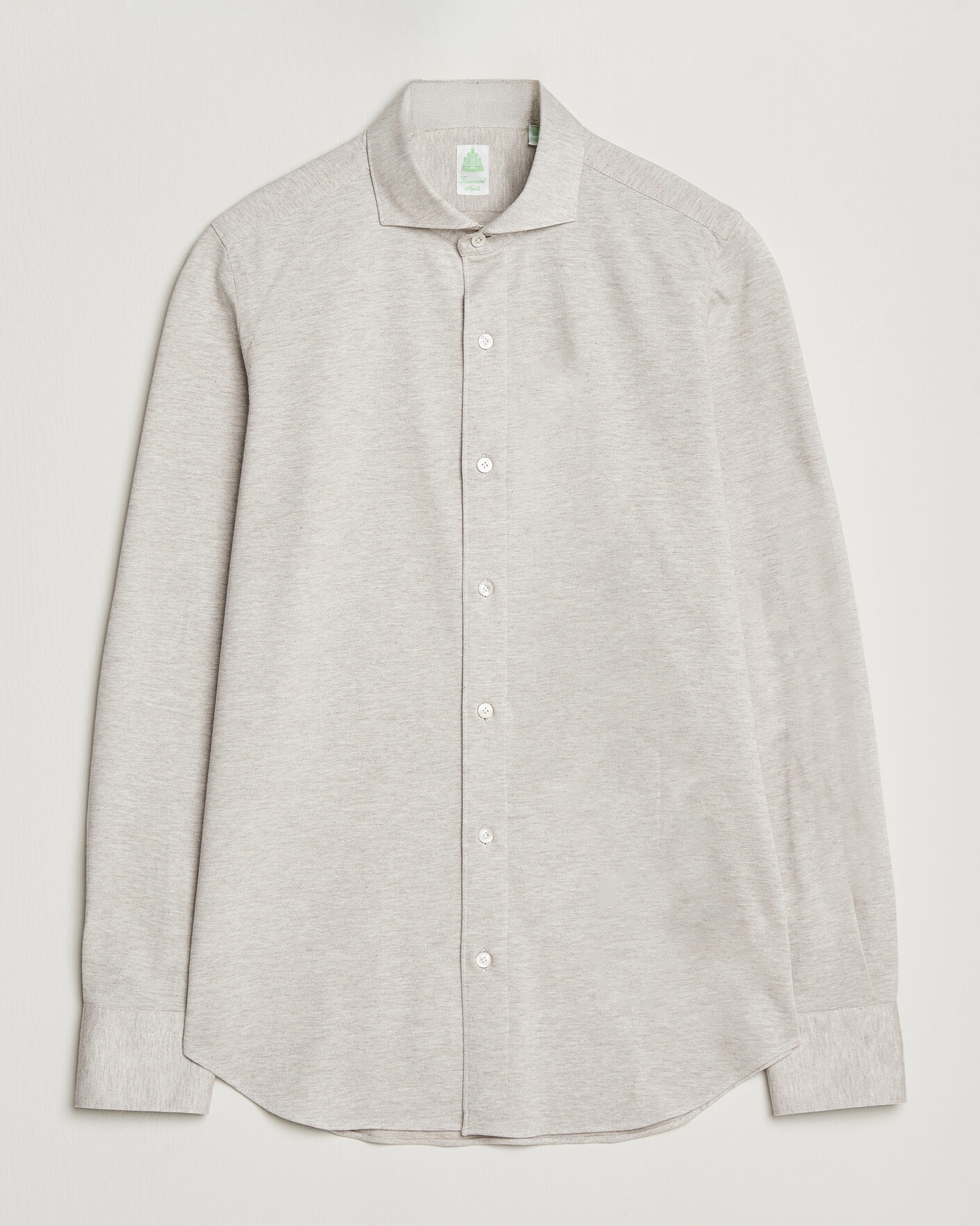 Men | Shirts | Finamore Napoli | Cotton/Cashmere Jersey Shirt Beige
