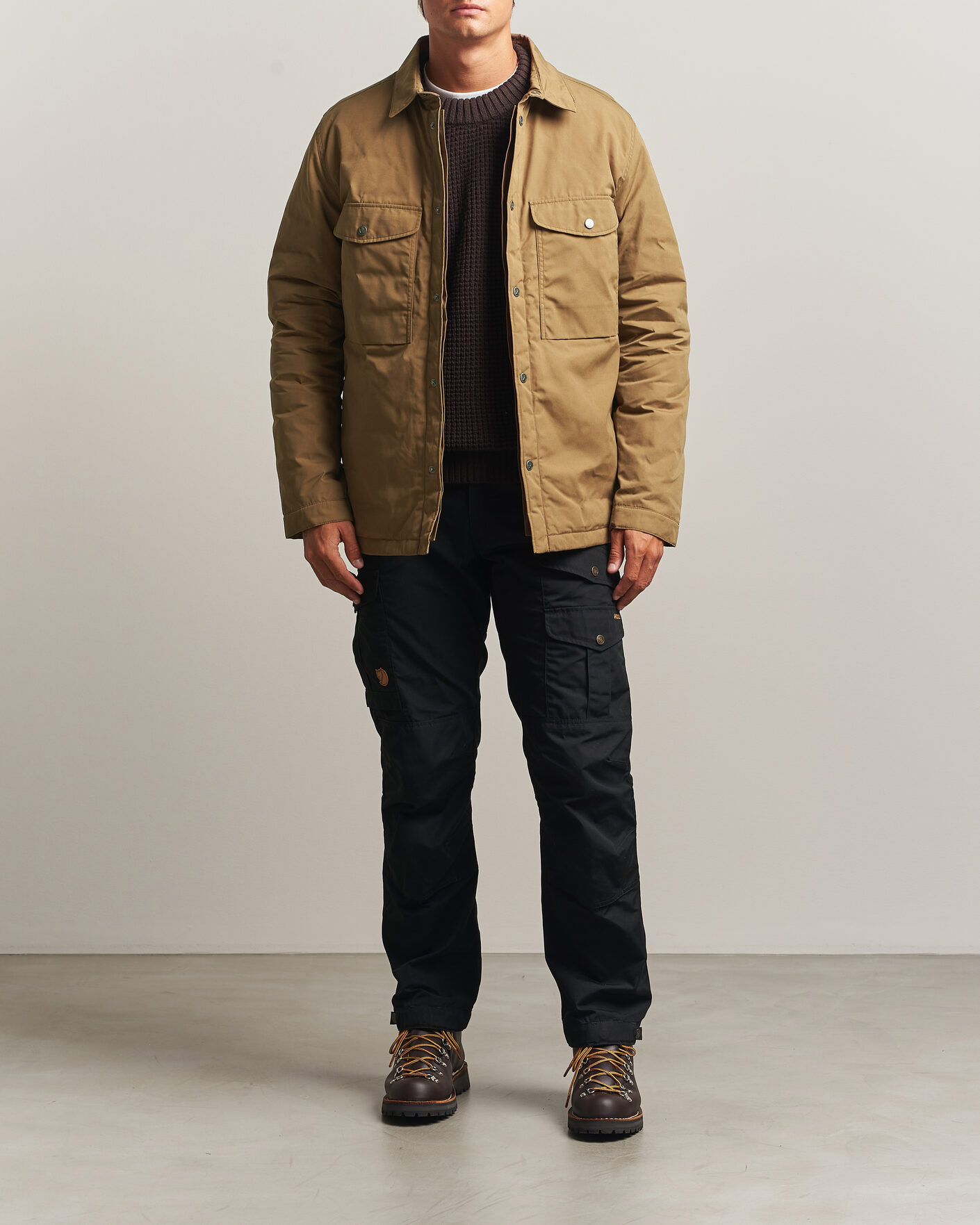 Men | Coats & Jackets | Fjällräven | Övik Down Shirt Jacket Wood Brown