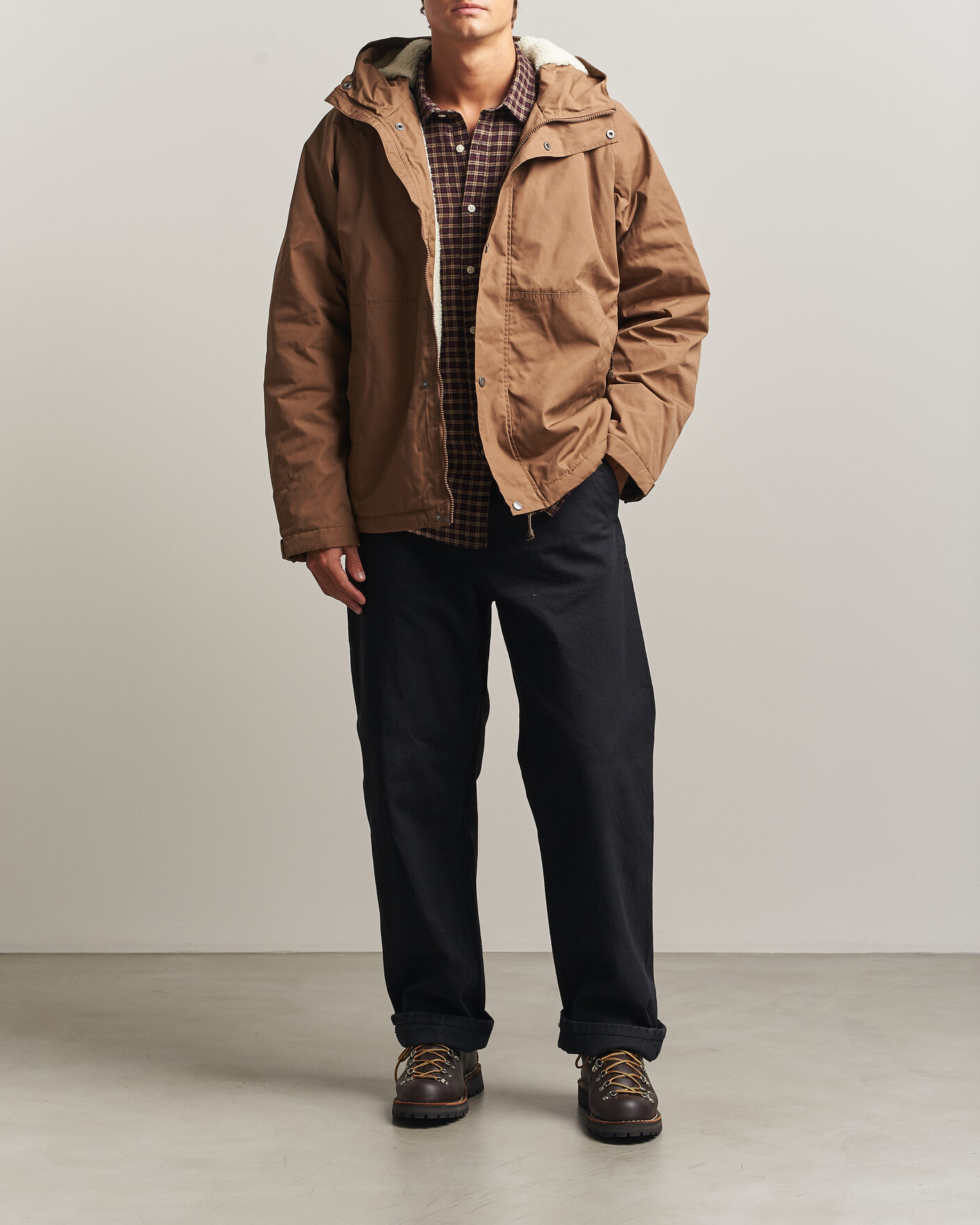Men | Coats & Jackets | Fjällräven | Vardag G-1000 Pile Jacket Wood Brown