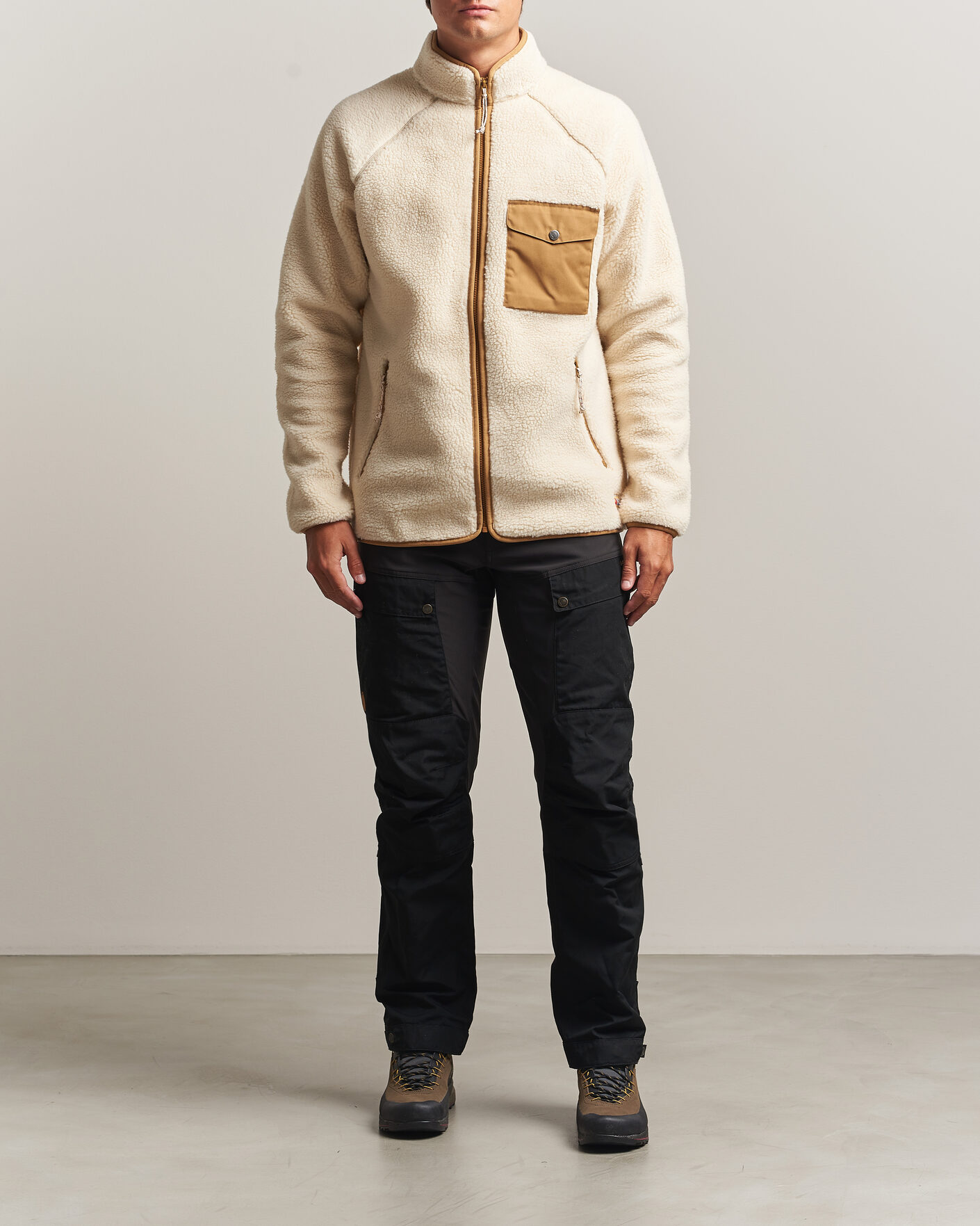 Men | Sweaters & Knitwear | Fjällräven | Vardag Pile Fleece Zip Jacket Chalk White
