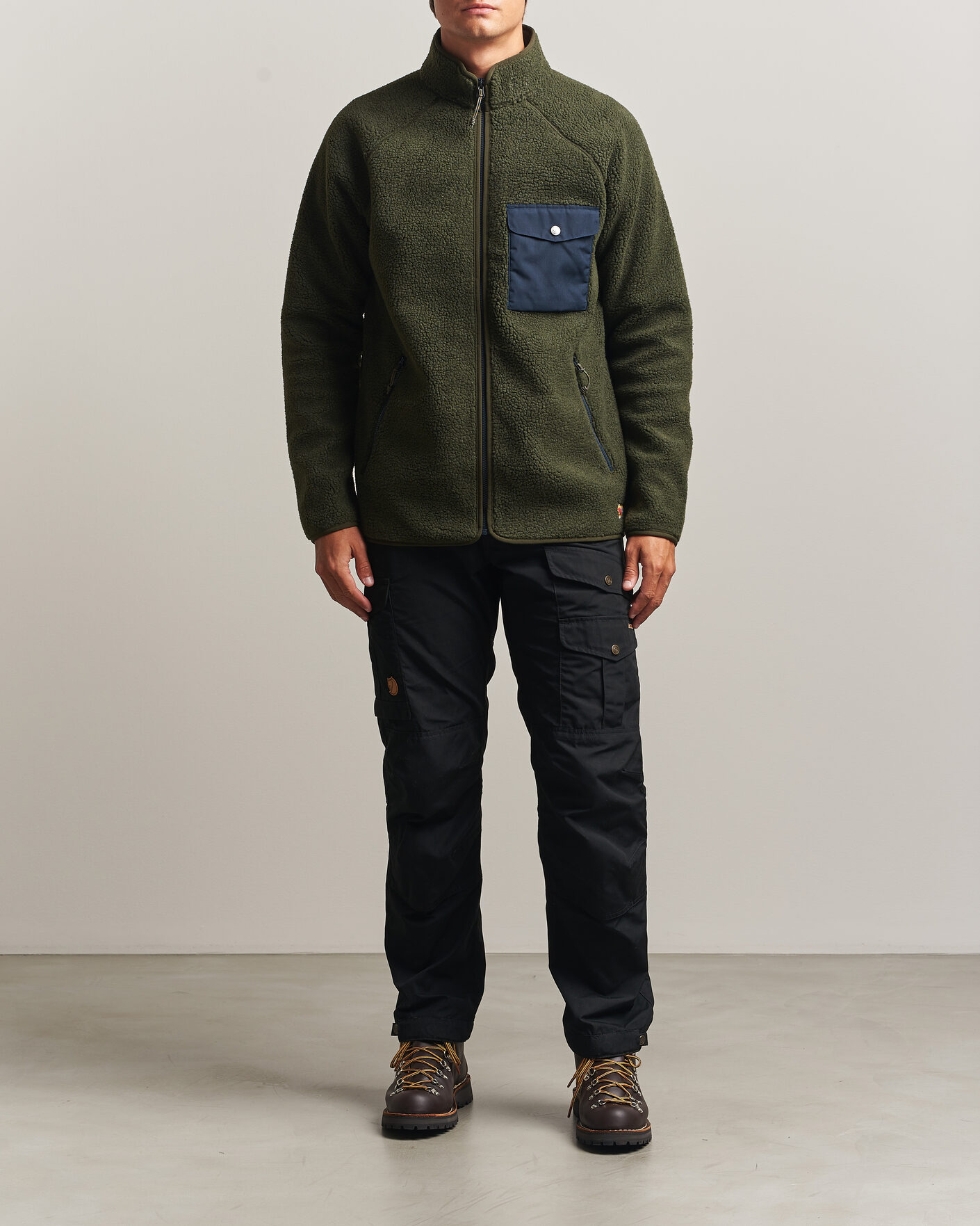 Men | Sweaters & Knitwear | Fjällräven | Vardag Pile Fleece Zip Jacket Deep Forest