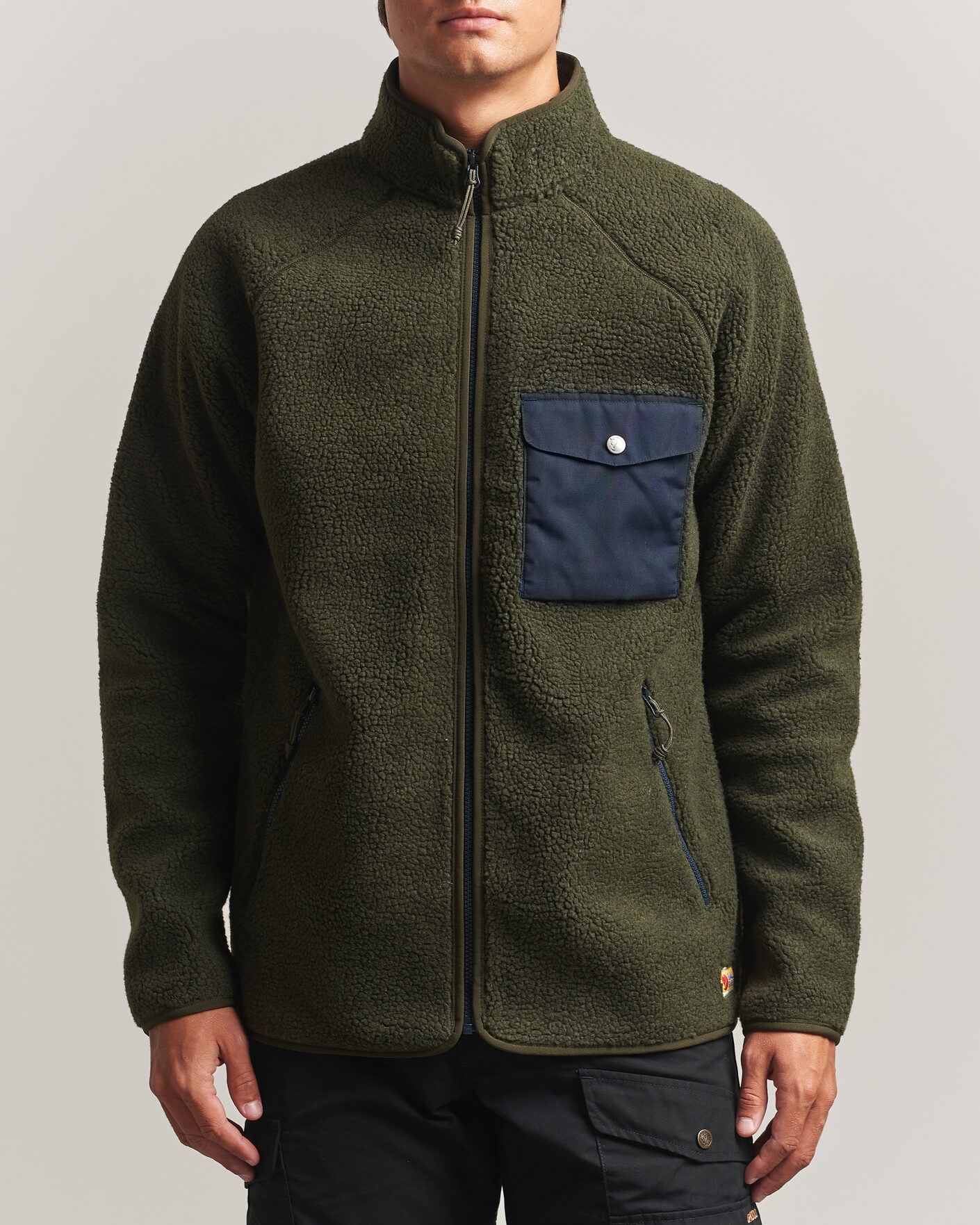 Men | Sweaters & Knitwear | Fjällräven | Vardag Pile Fleece Zip Jacket Deep Forest