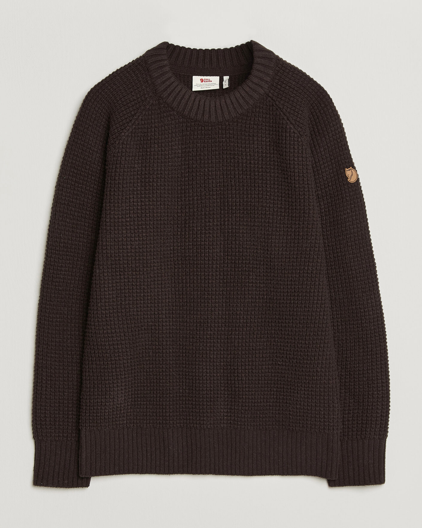 Men | Sweaters & Knitwear | Fjällräven | Övik Wool Waffle Knit Black Oak