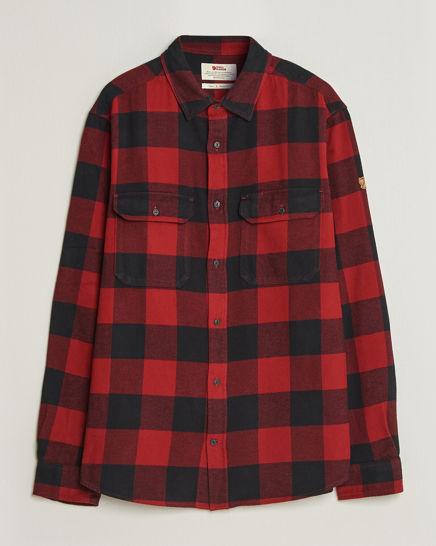 Men | Shirts | Fjällräven | Övik Heavy Flannel Shirt Red/Black