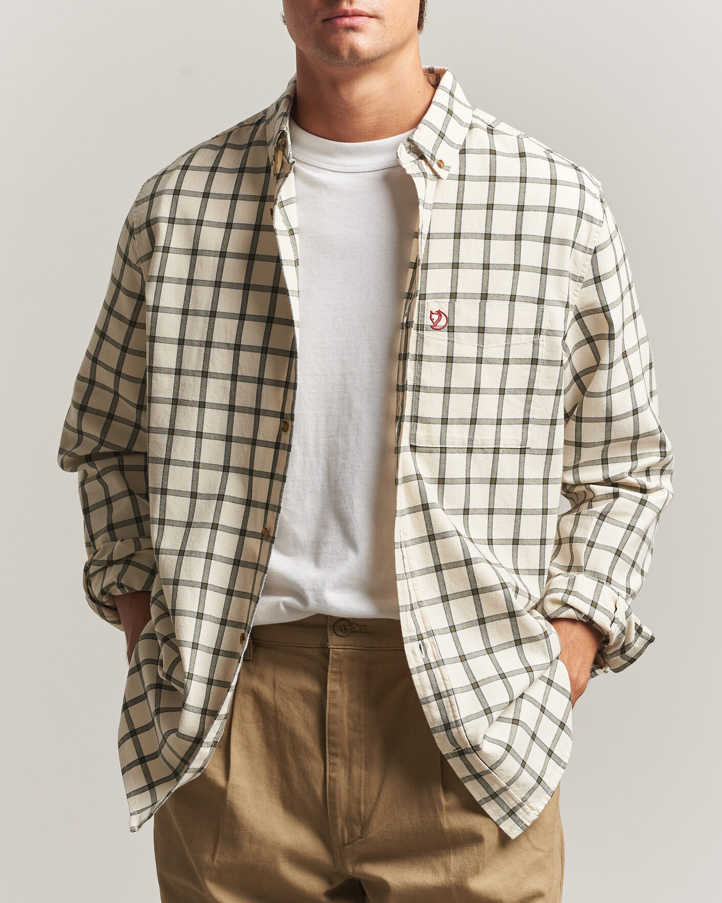 Men | Shirts | Fjällräven | Övik Flannel Shirt Chalk White