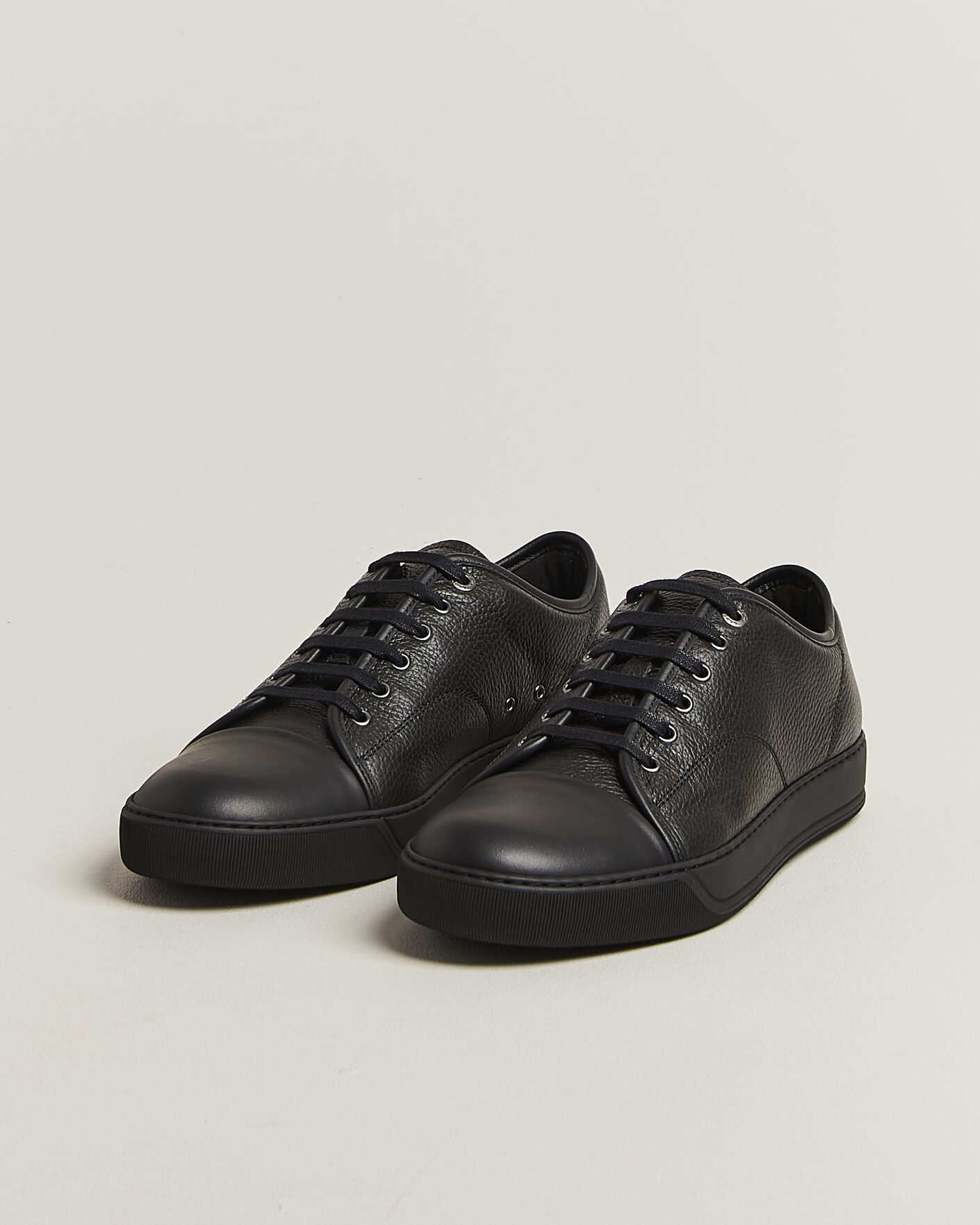 Men | Sneakers | Lanvin | DBB1 Grain Leather Cap Toe Sneaker Black