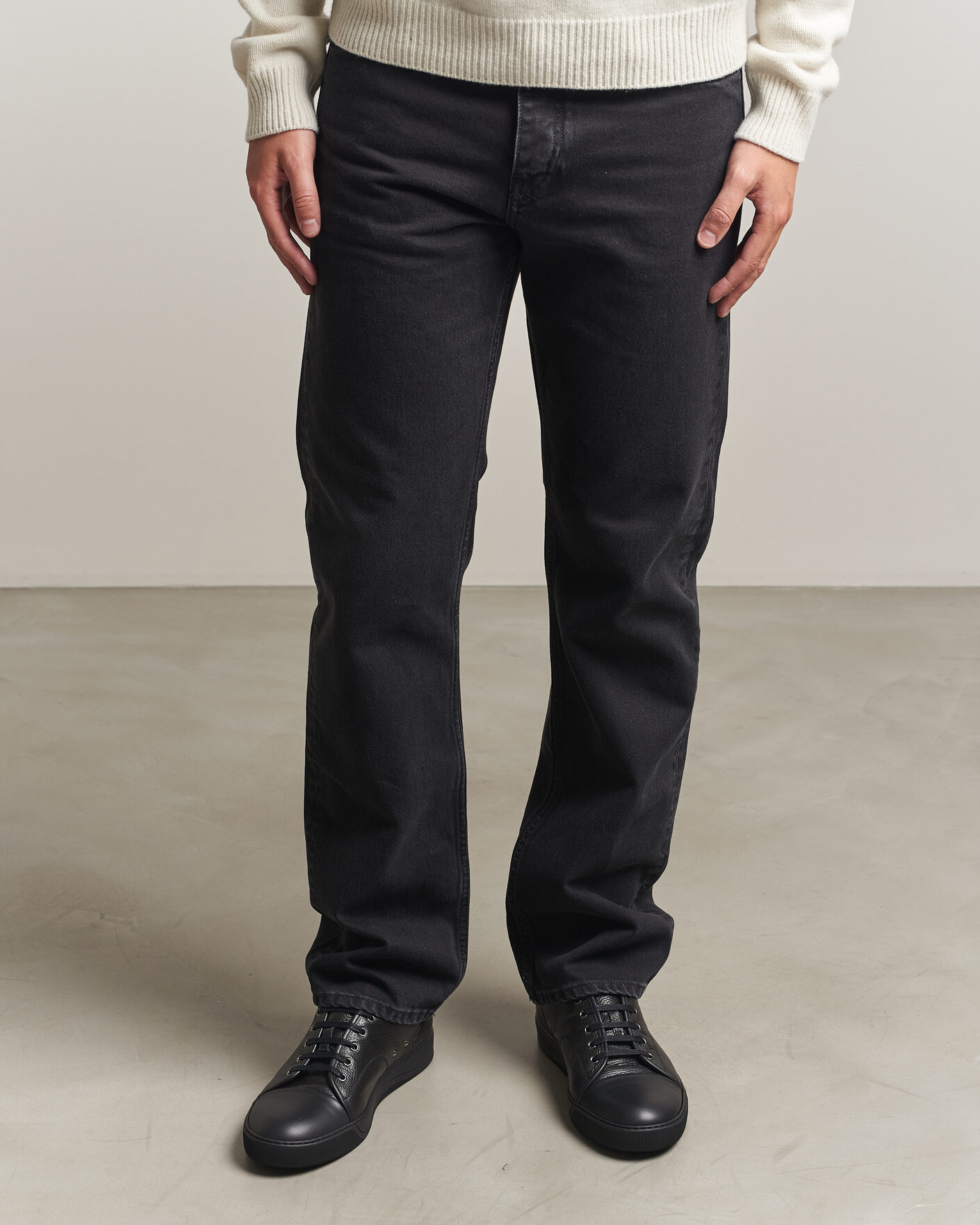 Men | Sneakers | Lanvin | DBB1 Grain Leather Cap Toe Sneaker Black