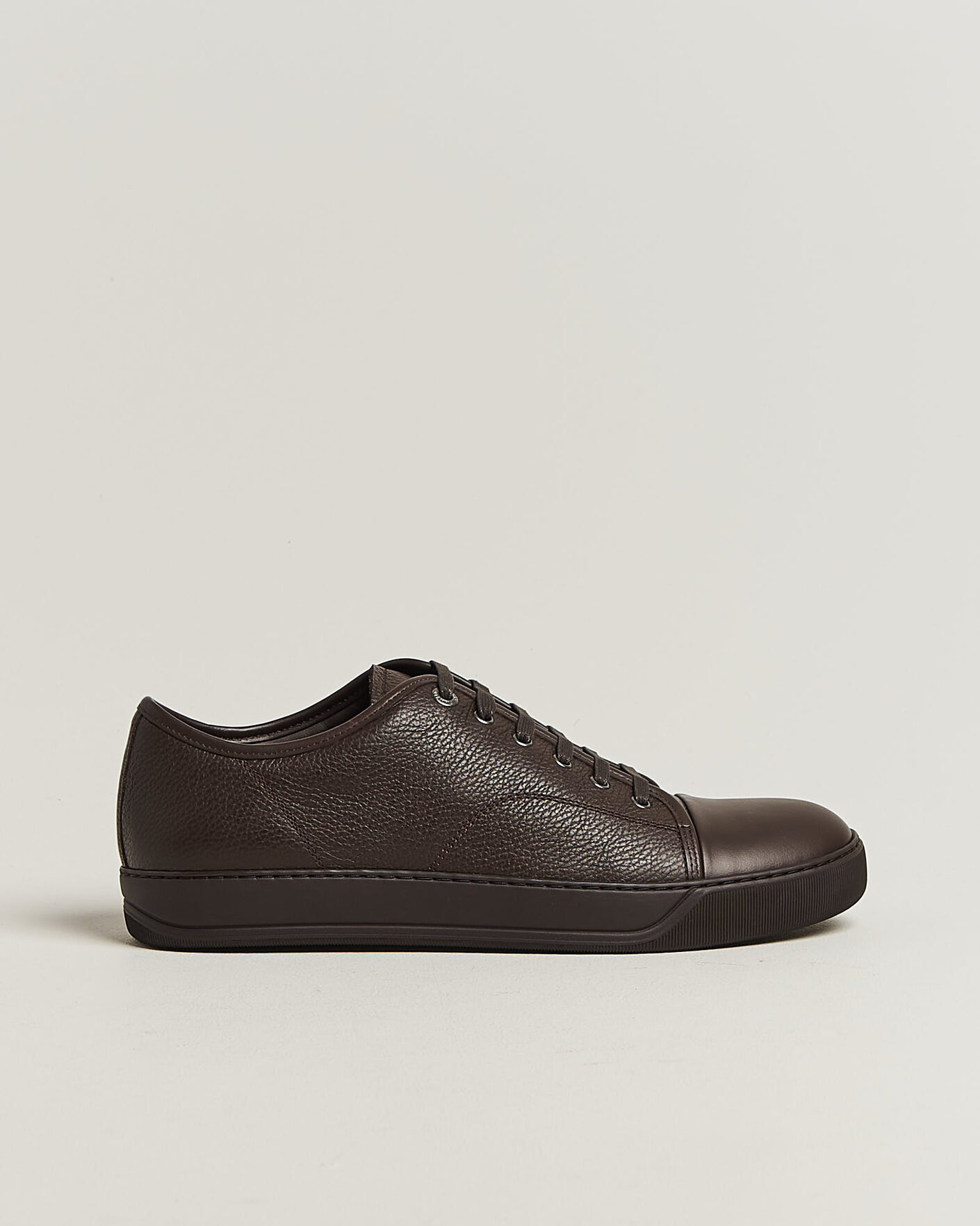 Men | Sneakers | Lanvin | DBB1 Grain Leather Cap Toe Sneaker Brown