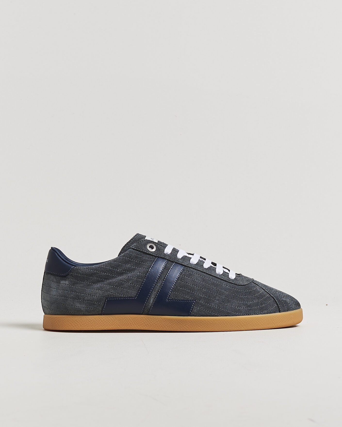 Men | Sneakers | Lanvin | Glen Leather Sneakers Grey/Navy