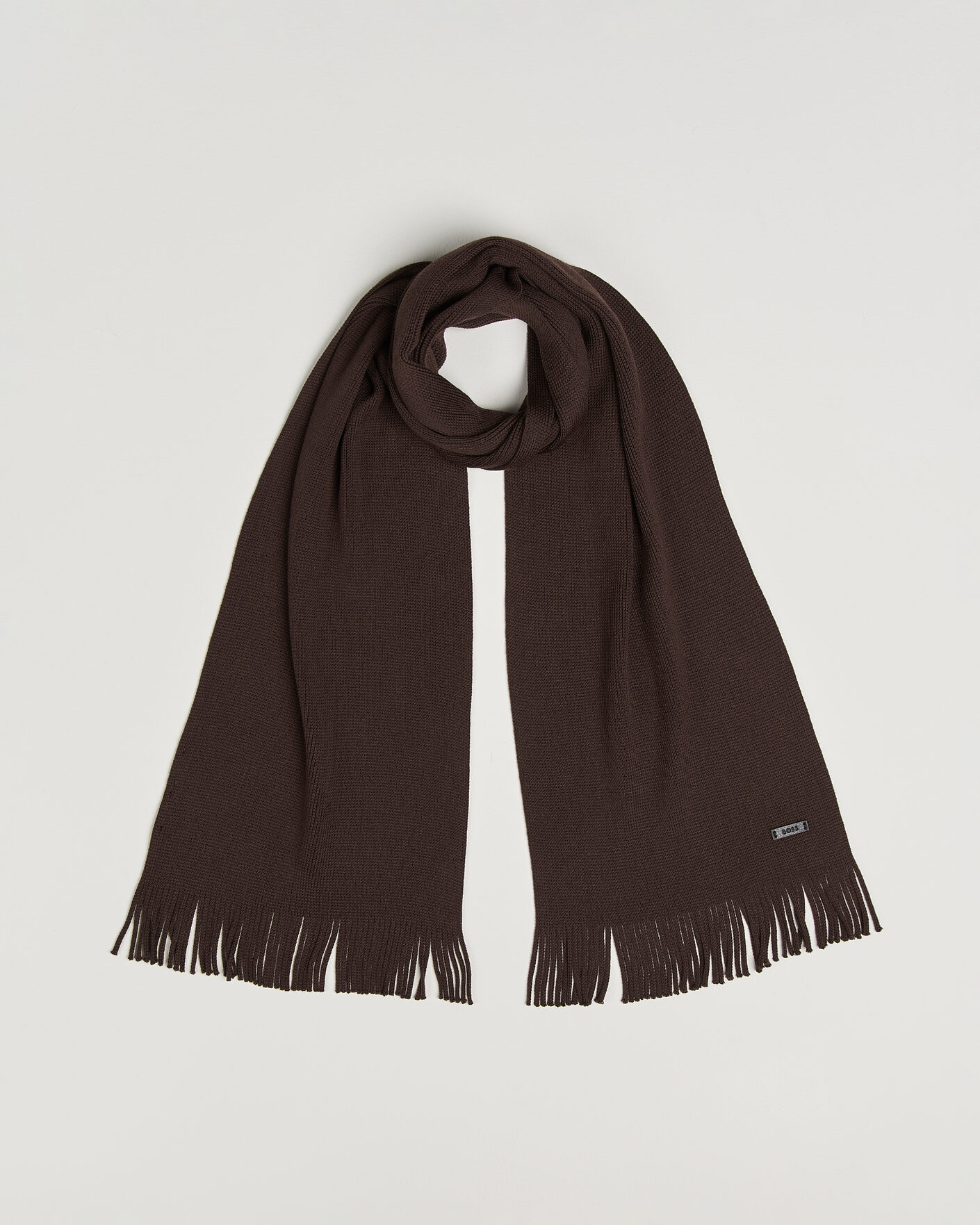 Men | Scarves | BOSS BLACK | Albas Wool Scarf Dark Brown