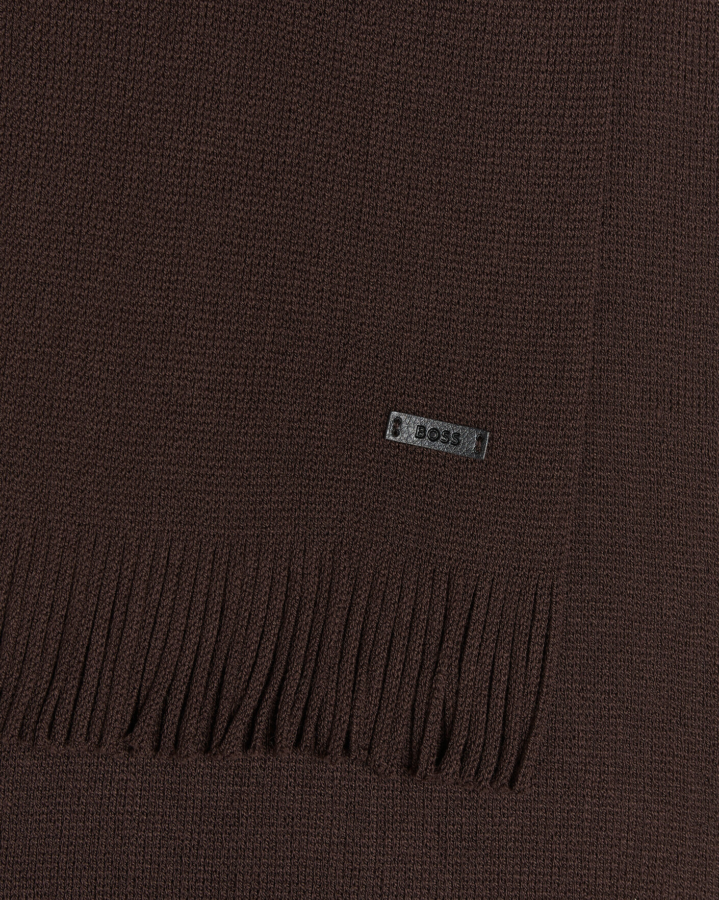 Men | Scarves | BOSS BLACK | Albas Wool Scarf Dark Brown