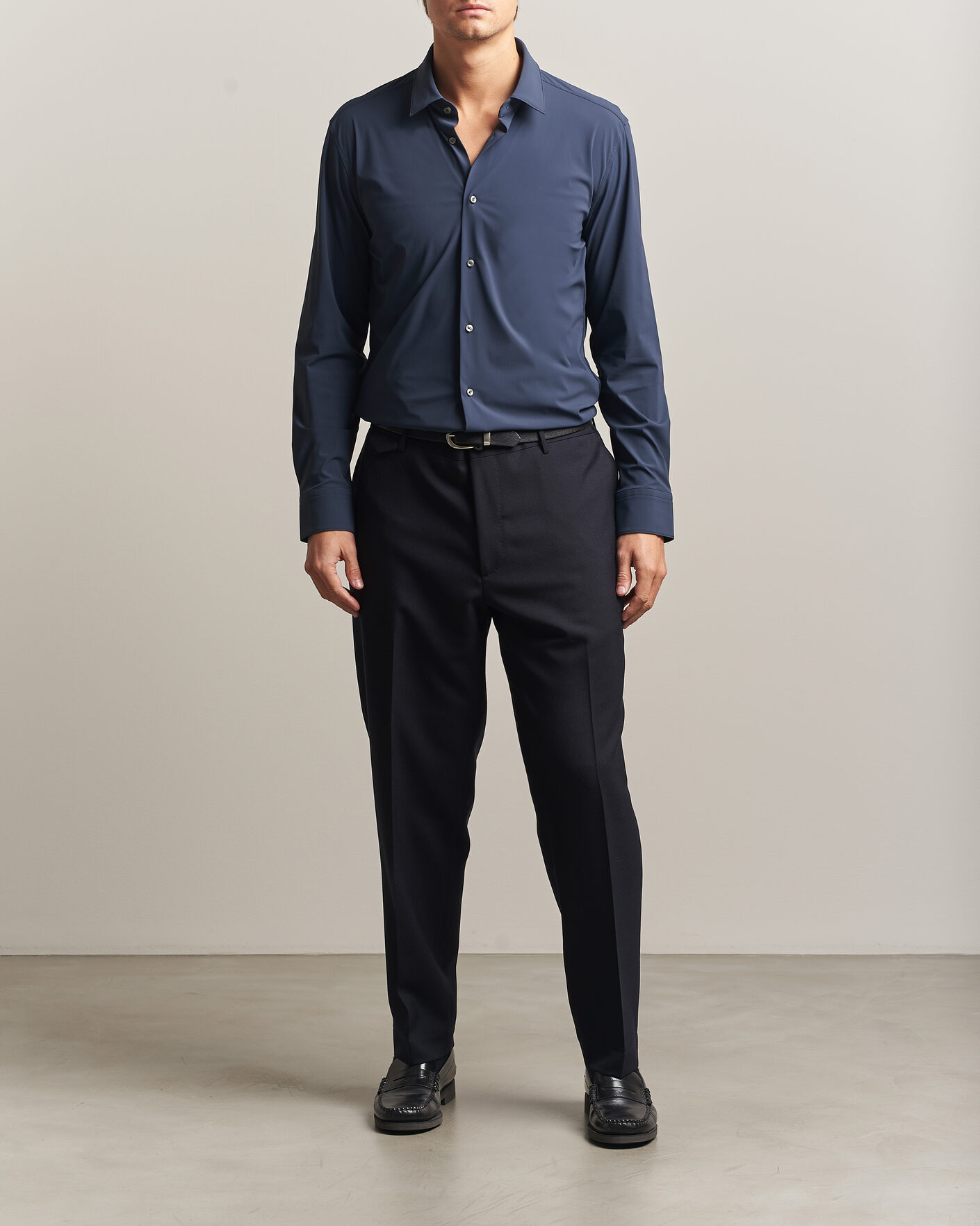 Men | Shirts | BOSS BLACK | Hank 4-Way Stretch Shirt Dark Blue